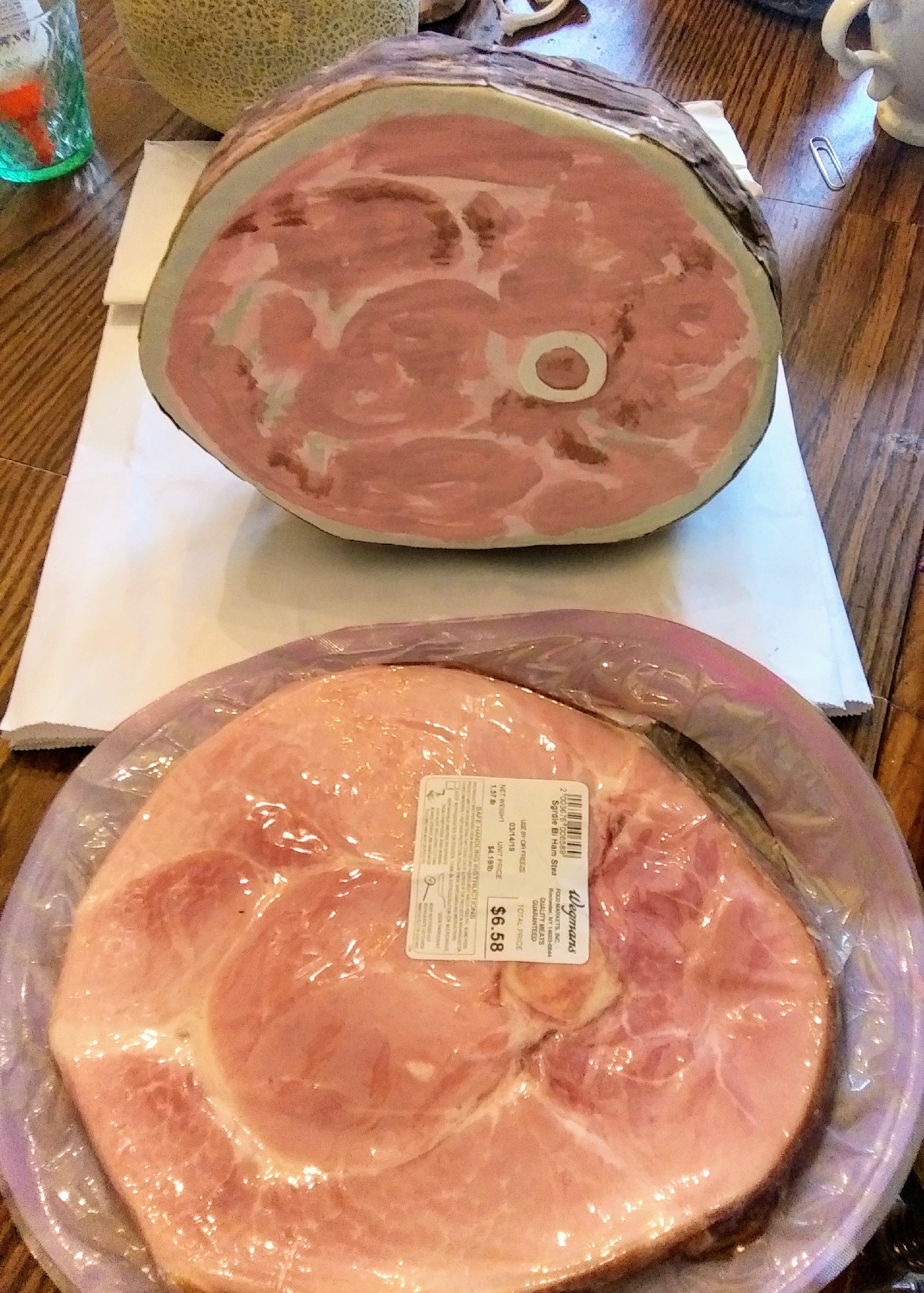 Faux Ham and Real Ham Slice