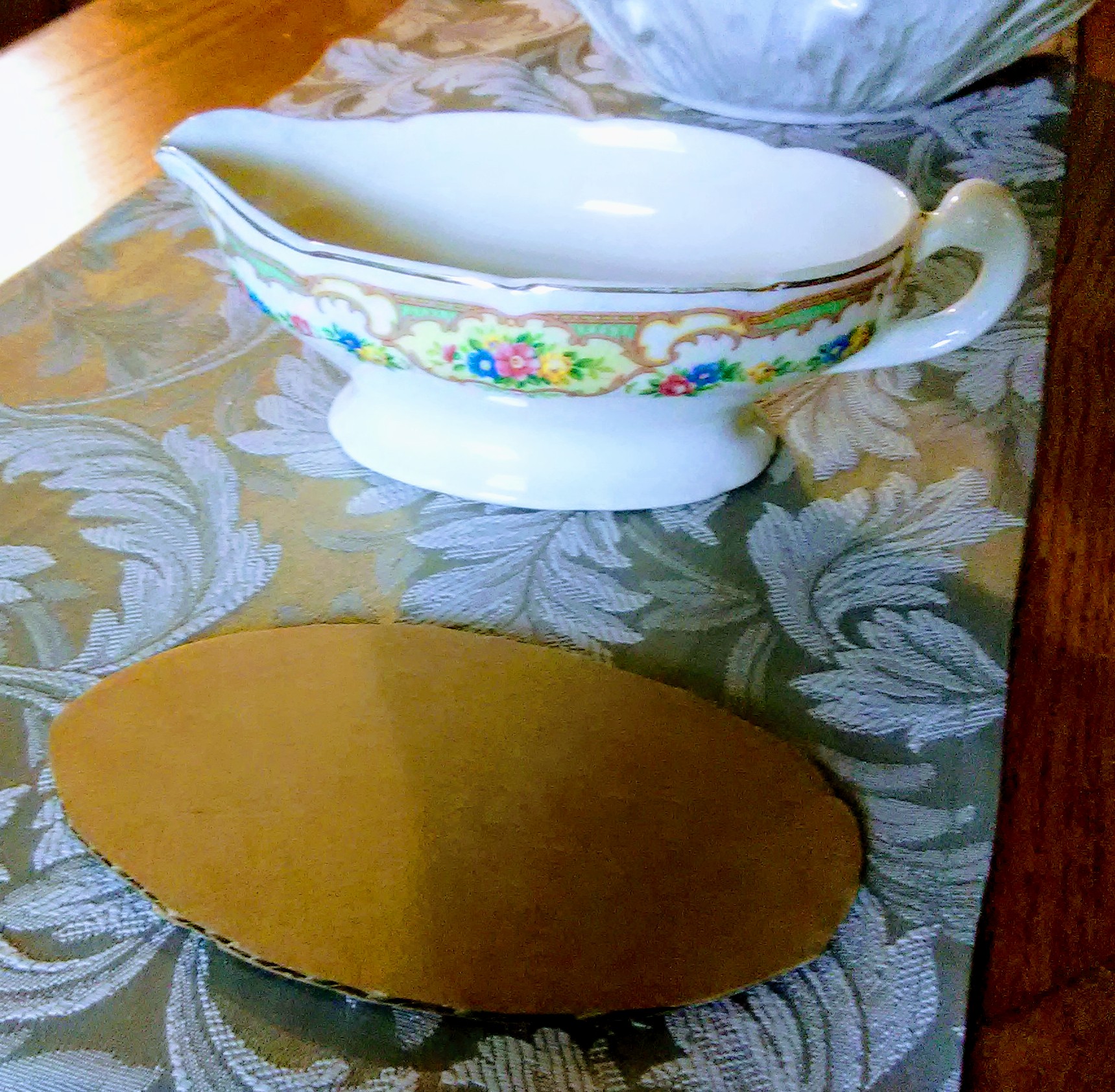 Cardboard Oval and Gravy Boat