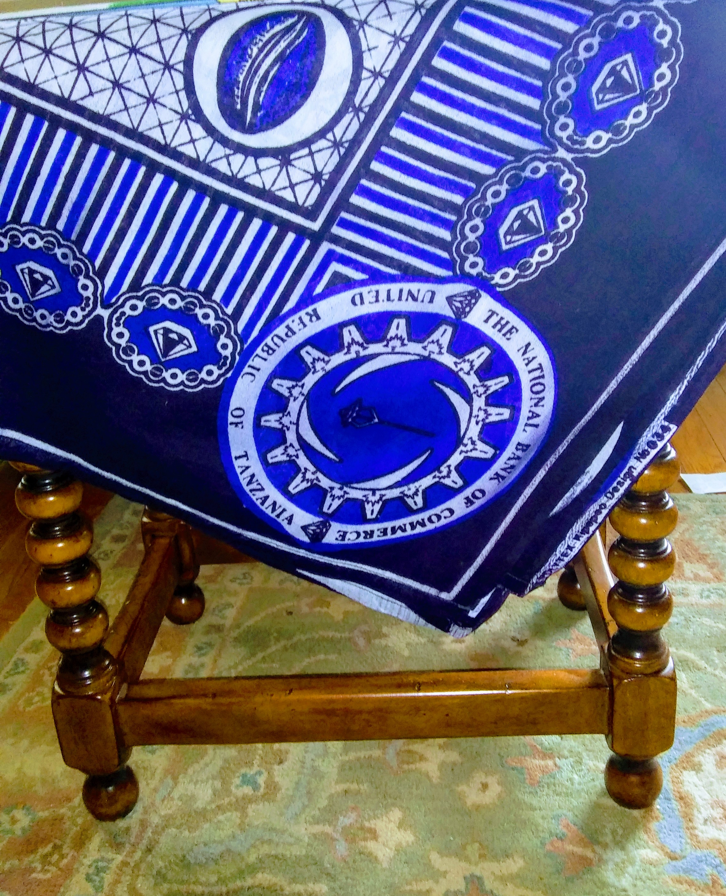 Blue and white Tanzania Tablecloth