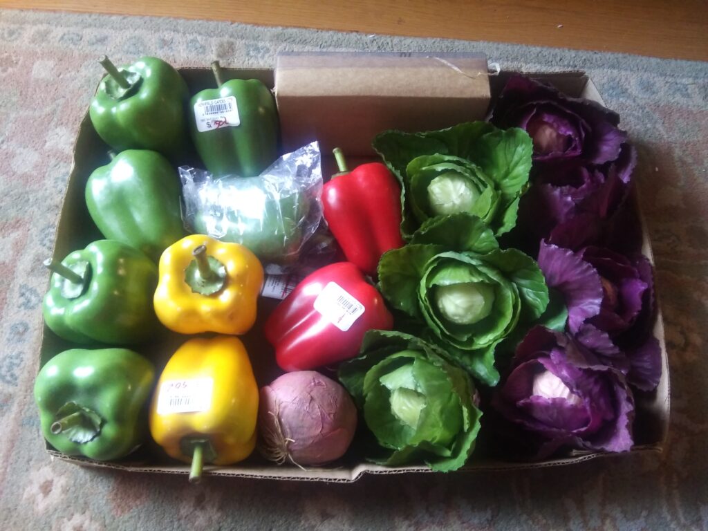 Box of Faux Vegetables