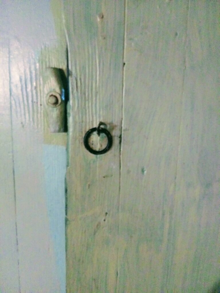 Metal Pull on a Cellar Door