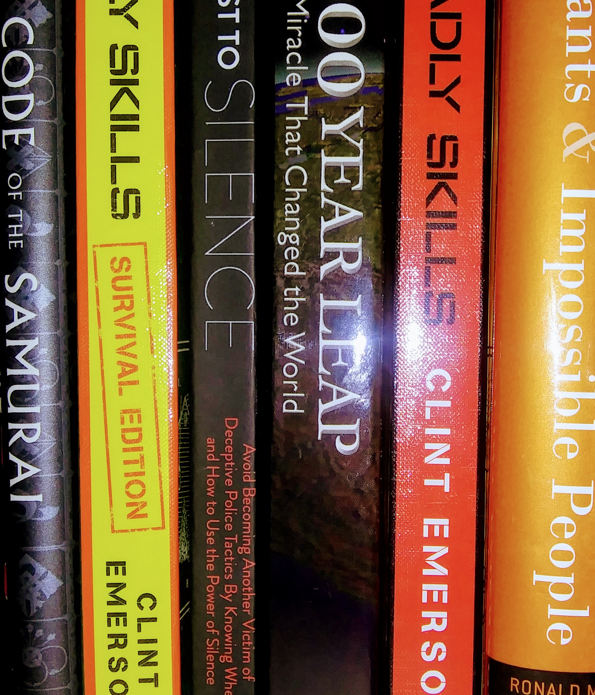 Photograph of book spines