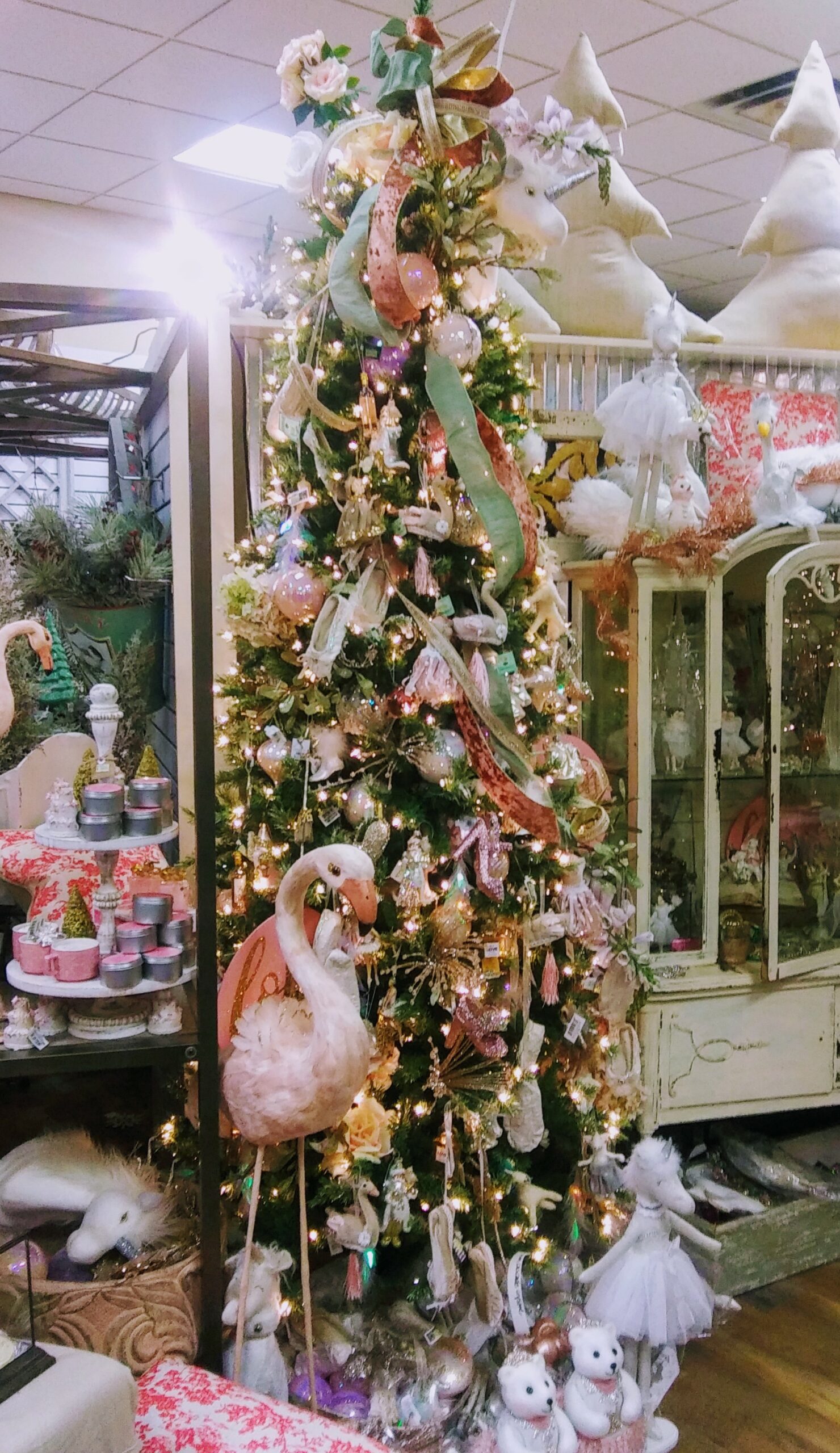 Pink Flamingo Artificial Christmas Tree