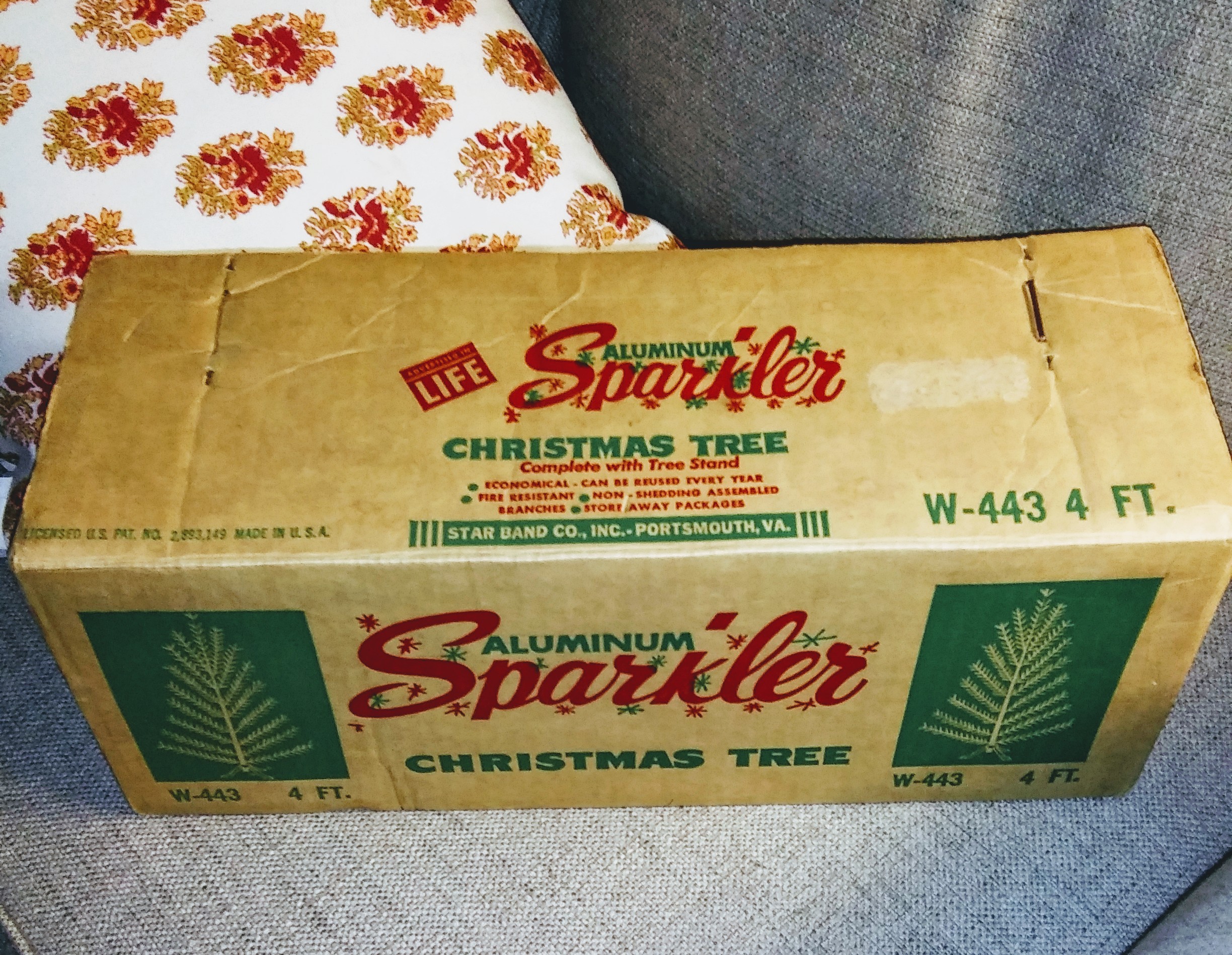 Vintage Aluminum Christmas Tree Box, Made in the USA