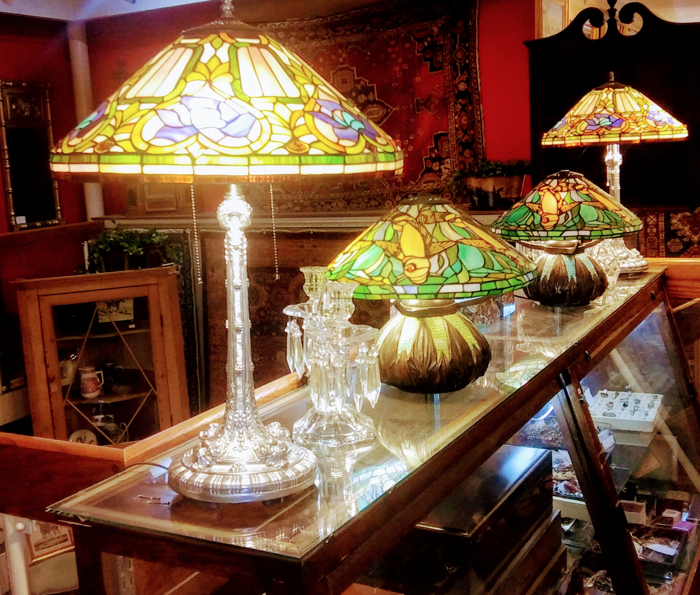 Vintage Lamps in the Antique Store