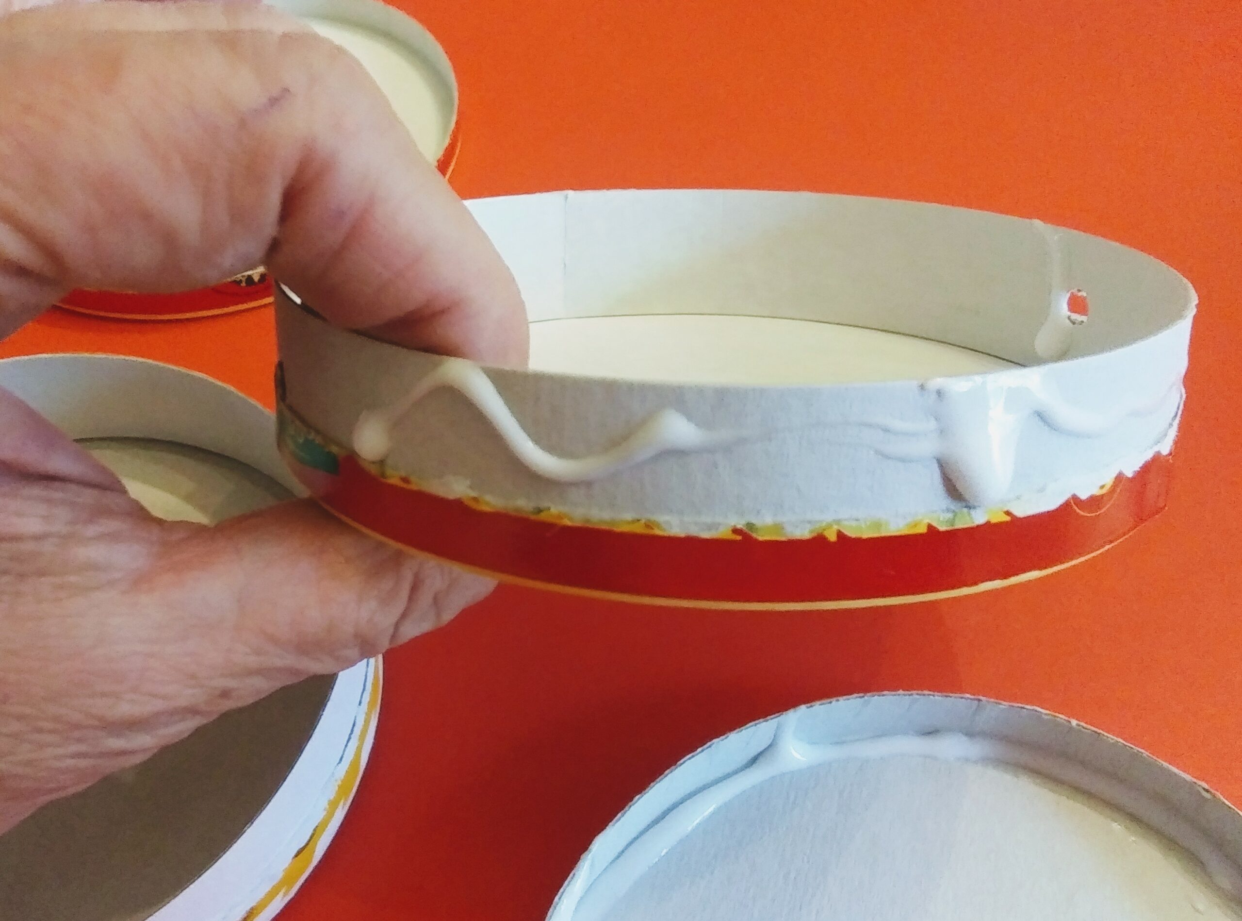 Gluing Circular Cheese Boxes into Layers