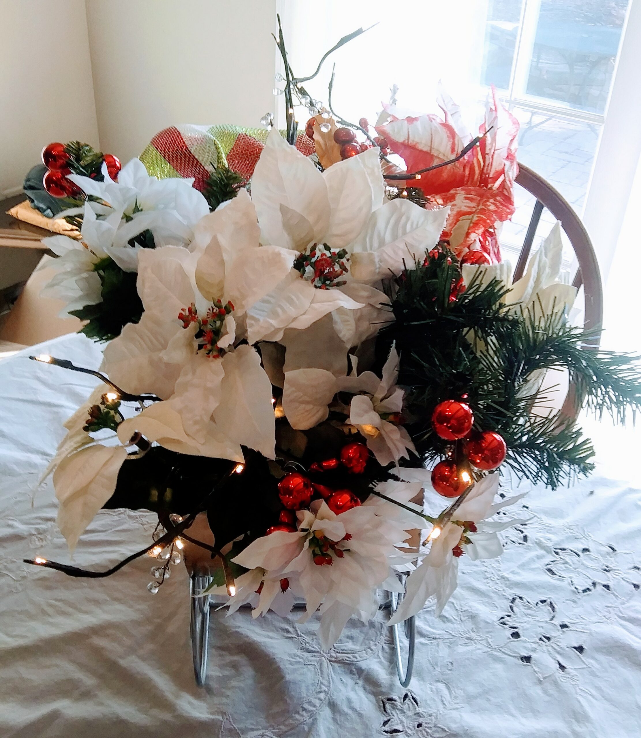 Front View of the Poinsettia Sled