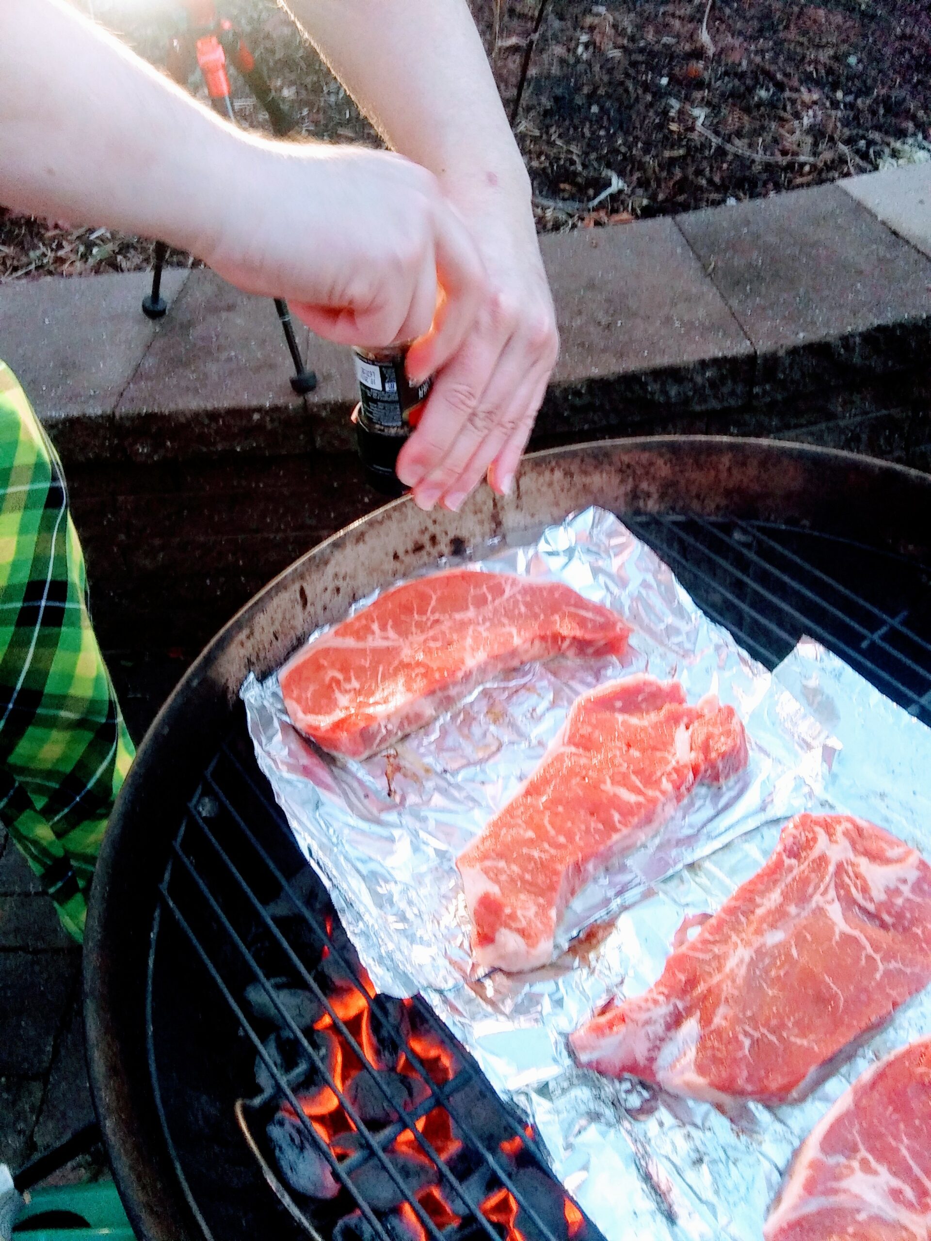 Sprinkle Steaks with Salt and Pepper