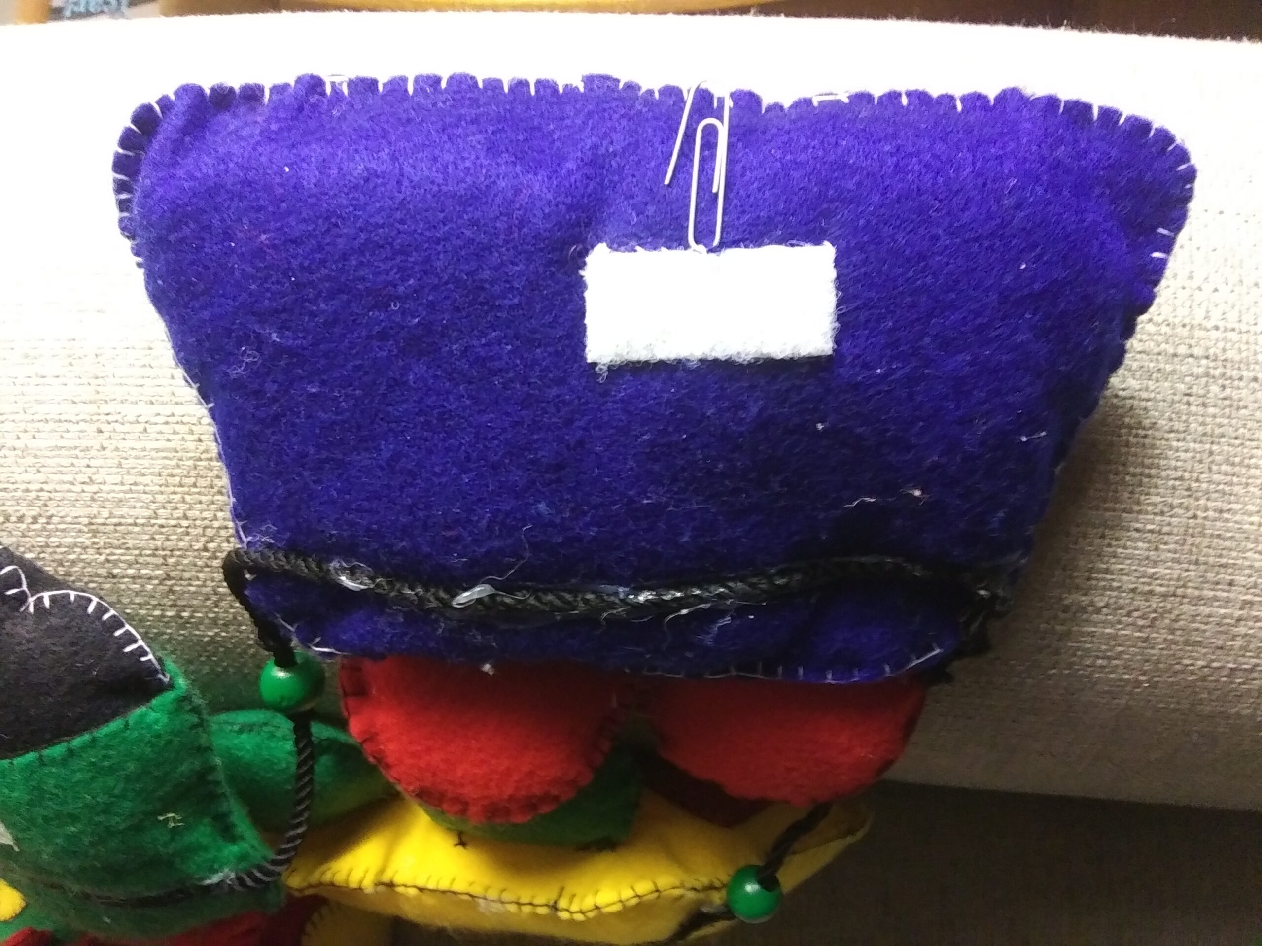 Back of Felt Train Craft Project