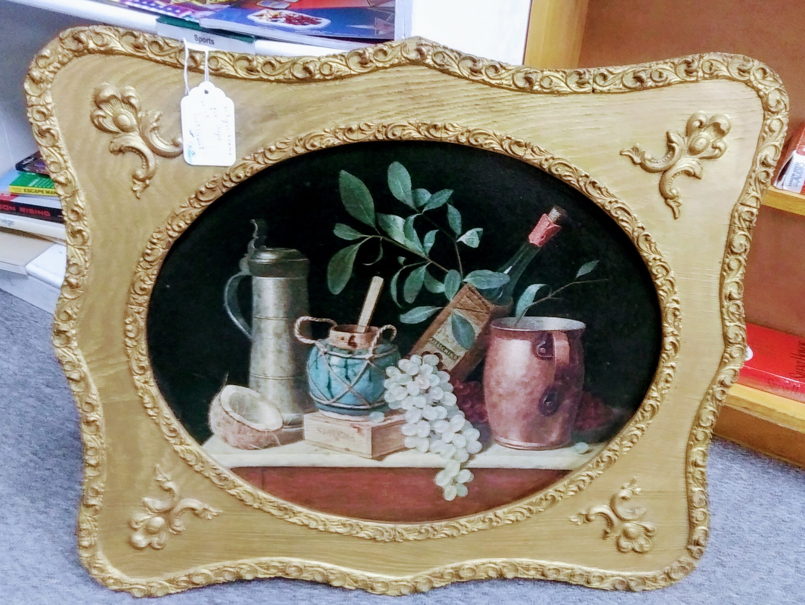 Vintage Art Work in Rare Shaped Frame