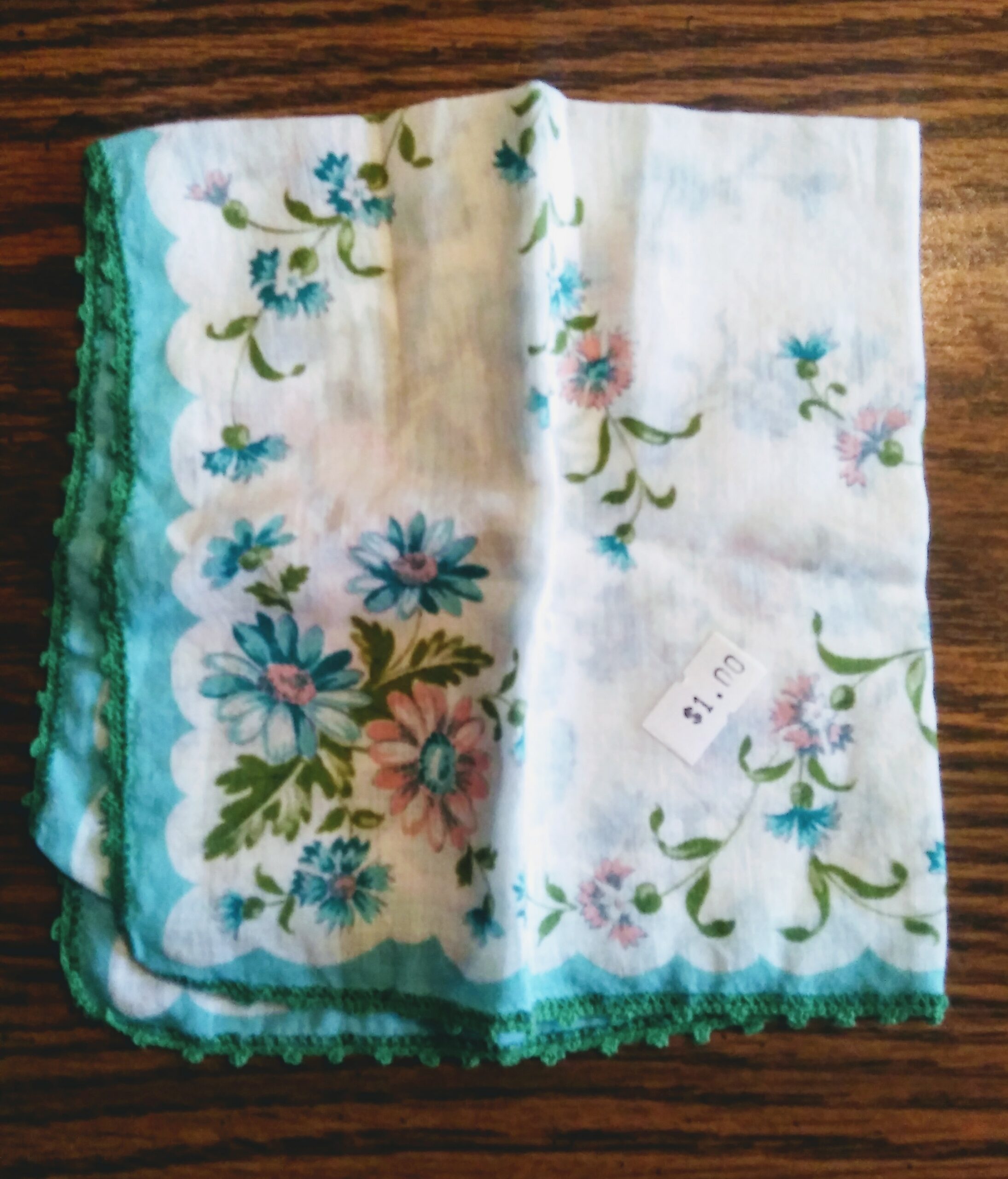 Vintage Flowered Hankerchief