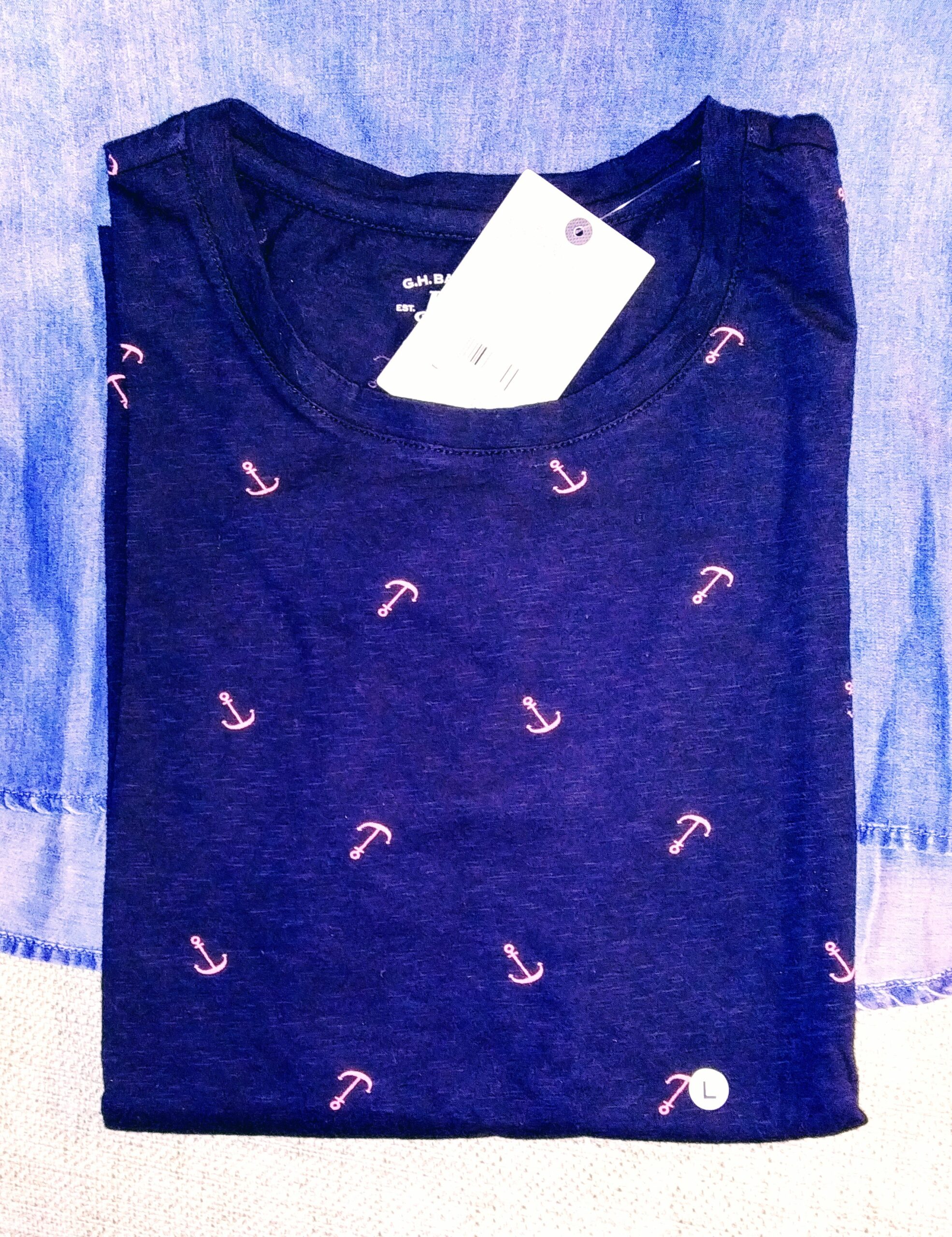 Blue T-Shirt with Print Pattern