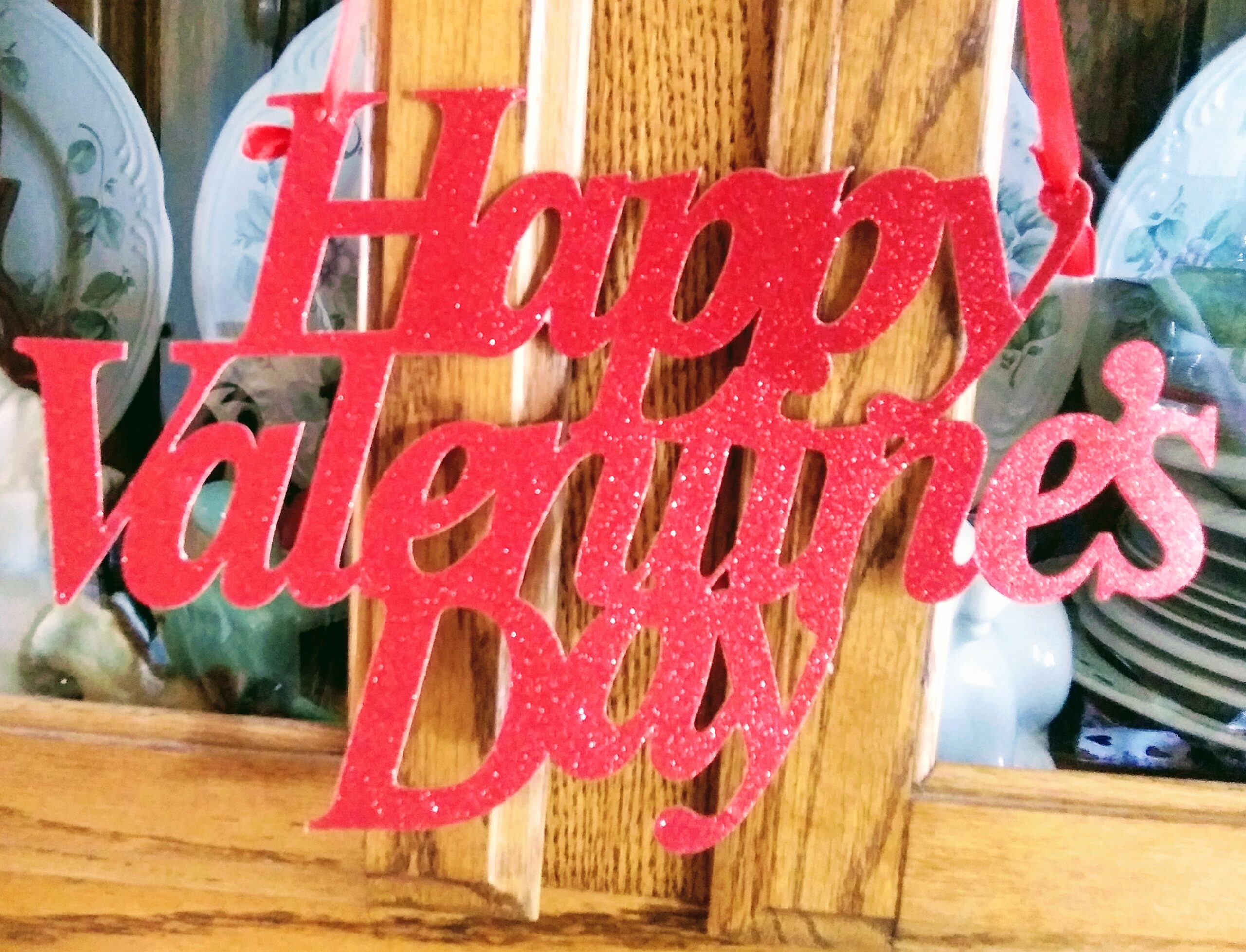 Happy Valentine's Day Glitter Hanging Banner