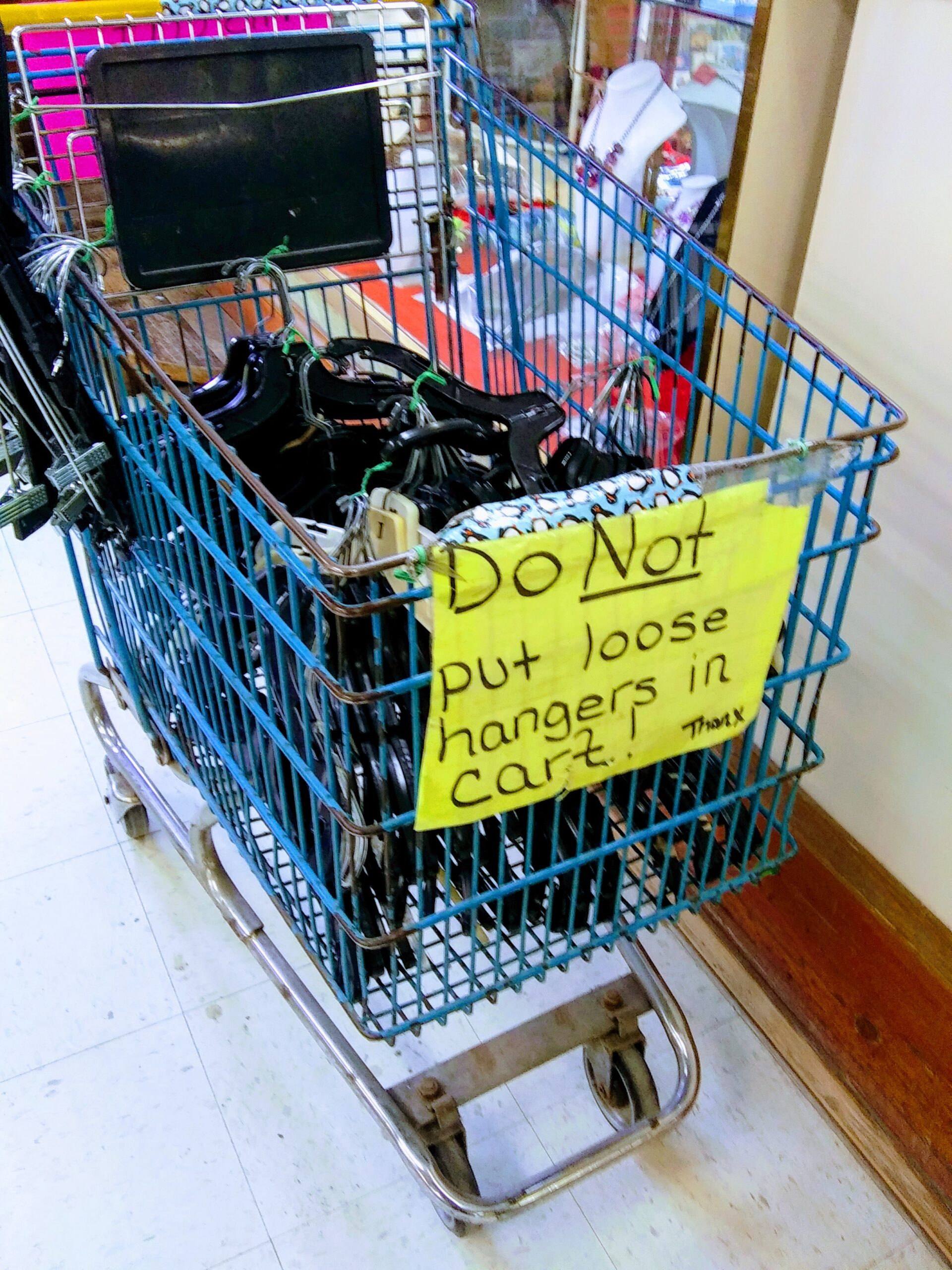 Shopping Cart Holding Hangers