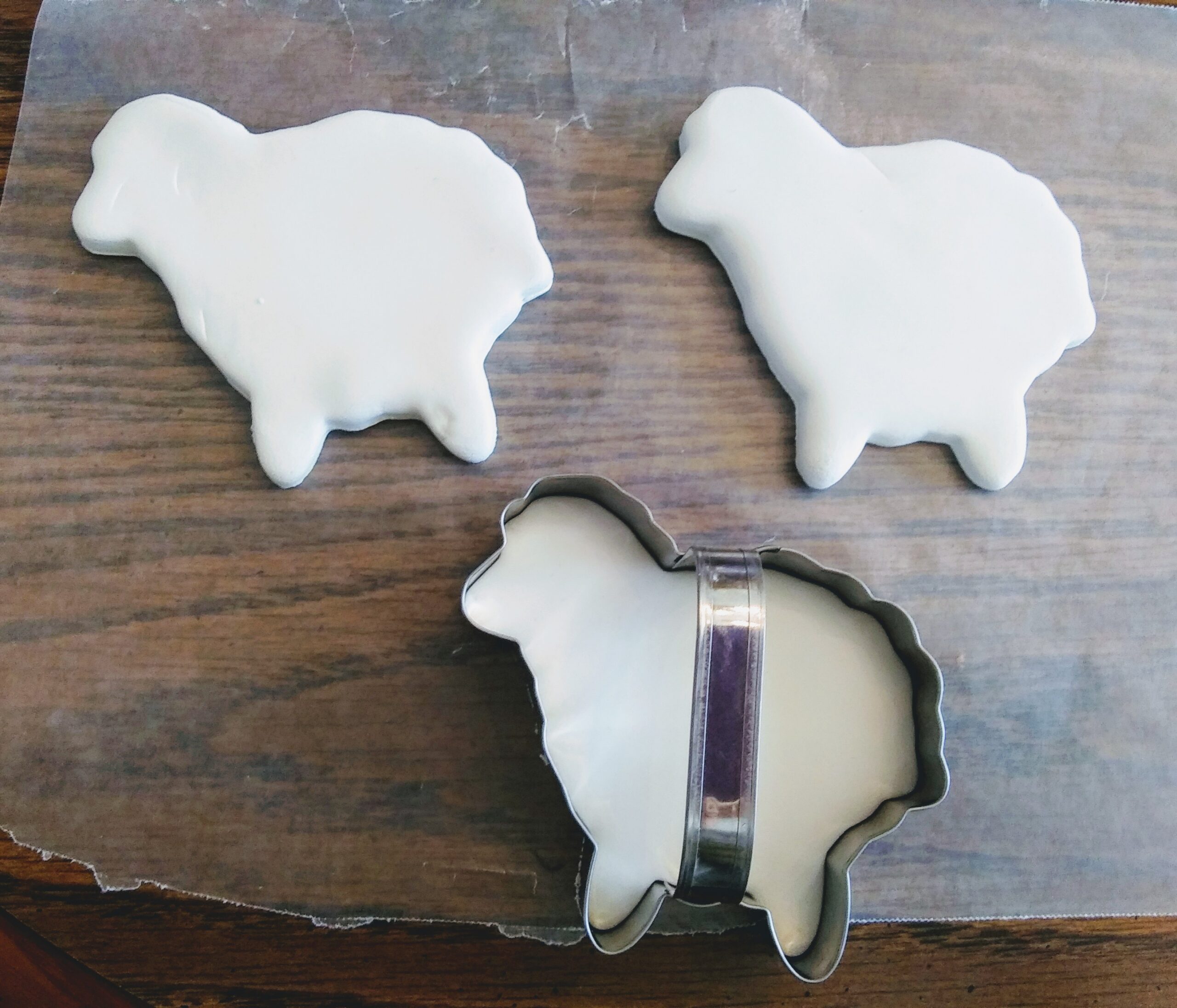 Faux Sheep Cookies with Cookie Cutter