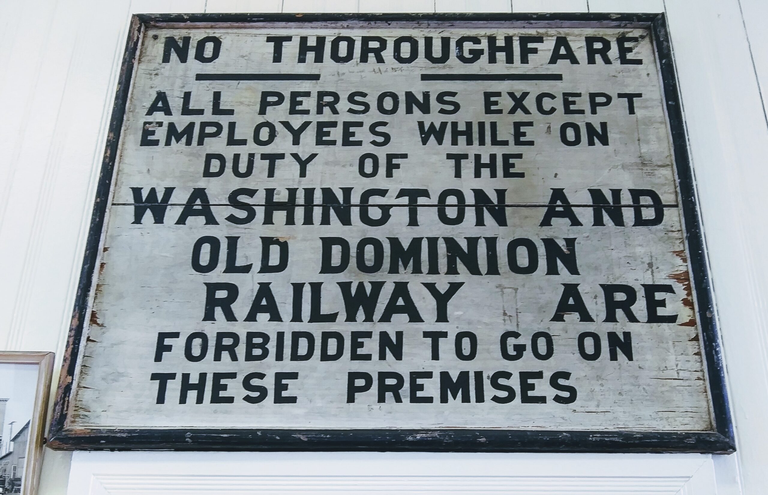 Thoroughfare Sign for Washington and Old Dominion Railway