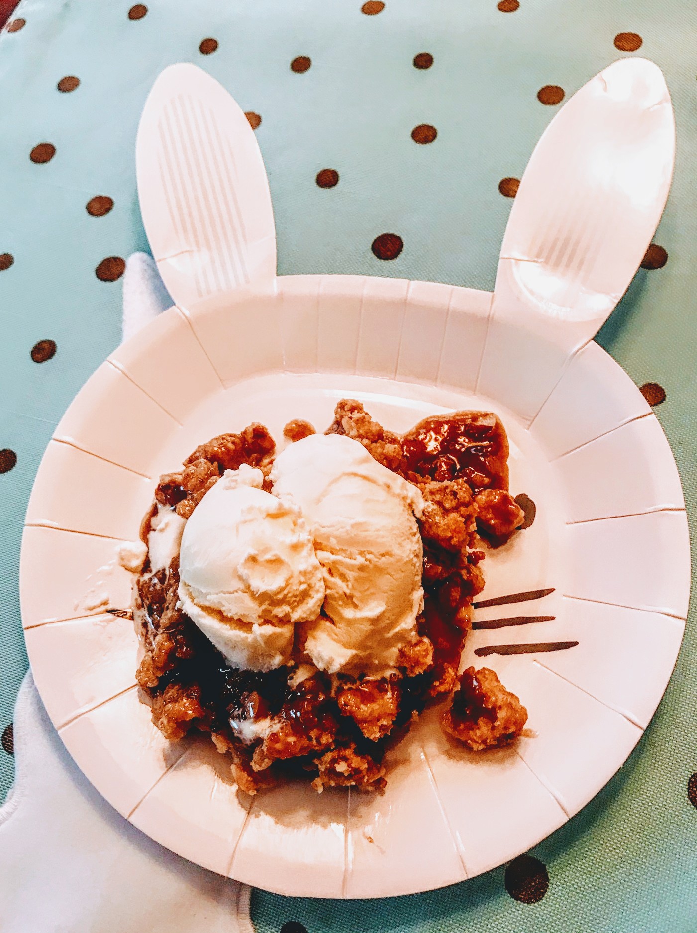 Apple Pecan Crunch Served with Vanilla Ice Cream