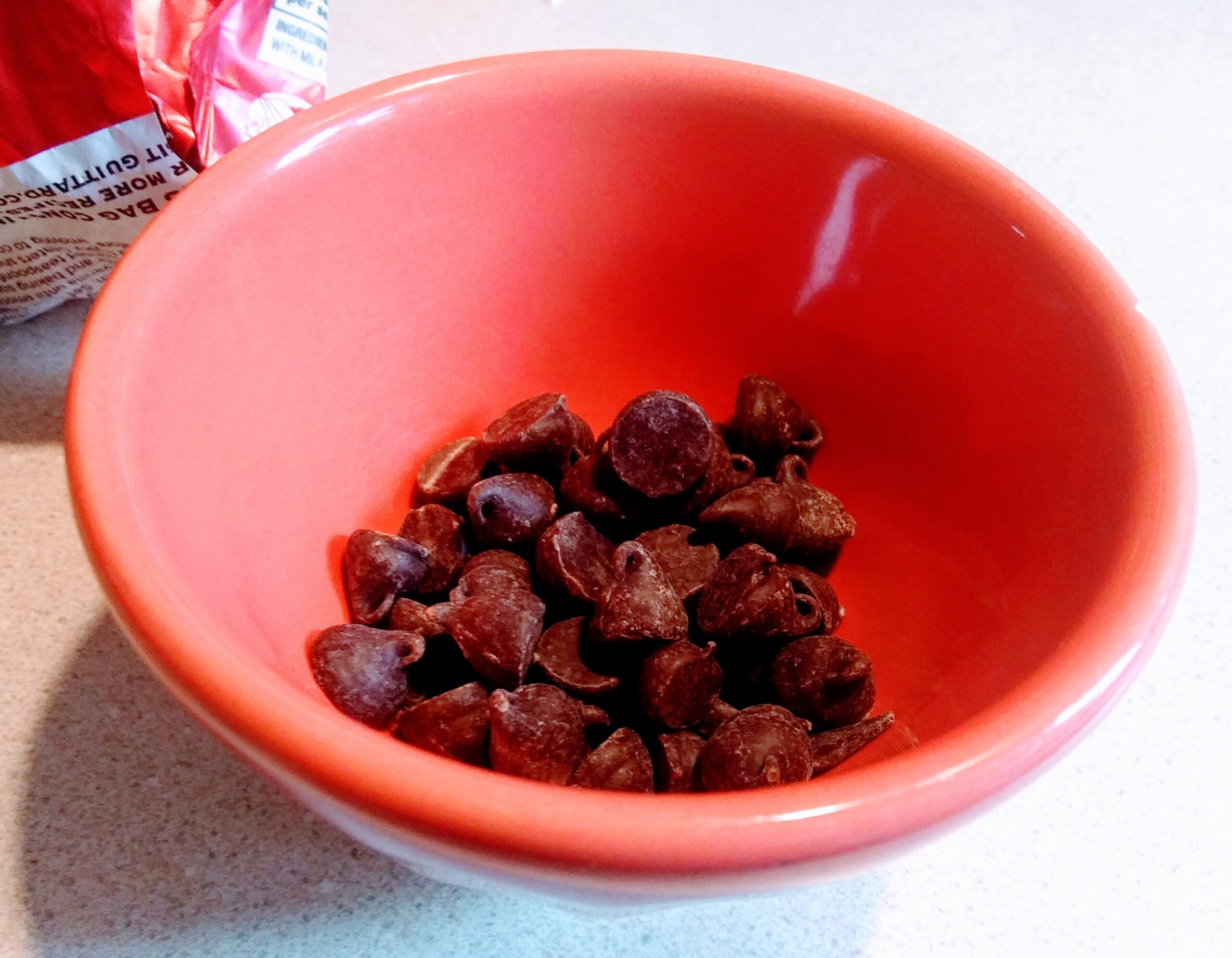 Chocolate Chips in Microwave Safe Bowl