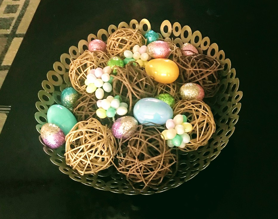 Decorative Bowl of Eggs and Spheres