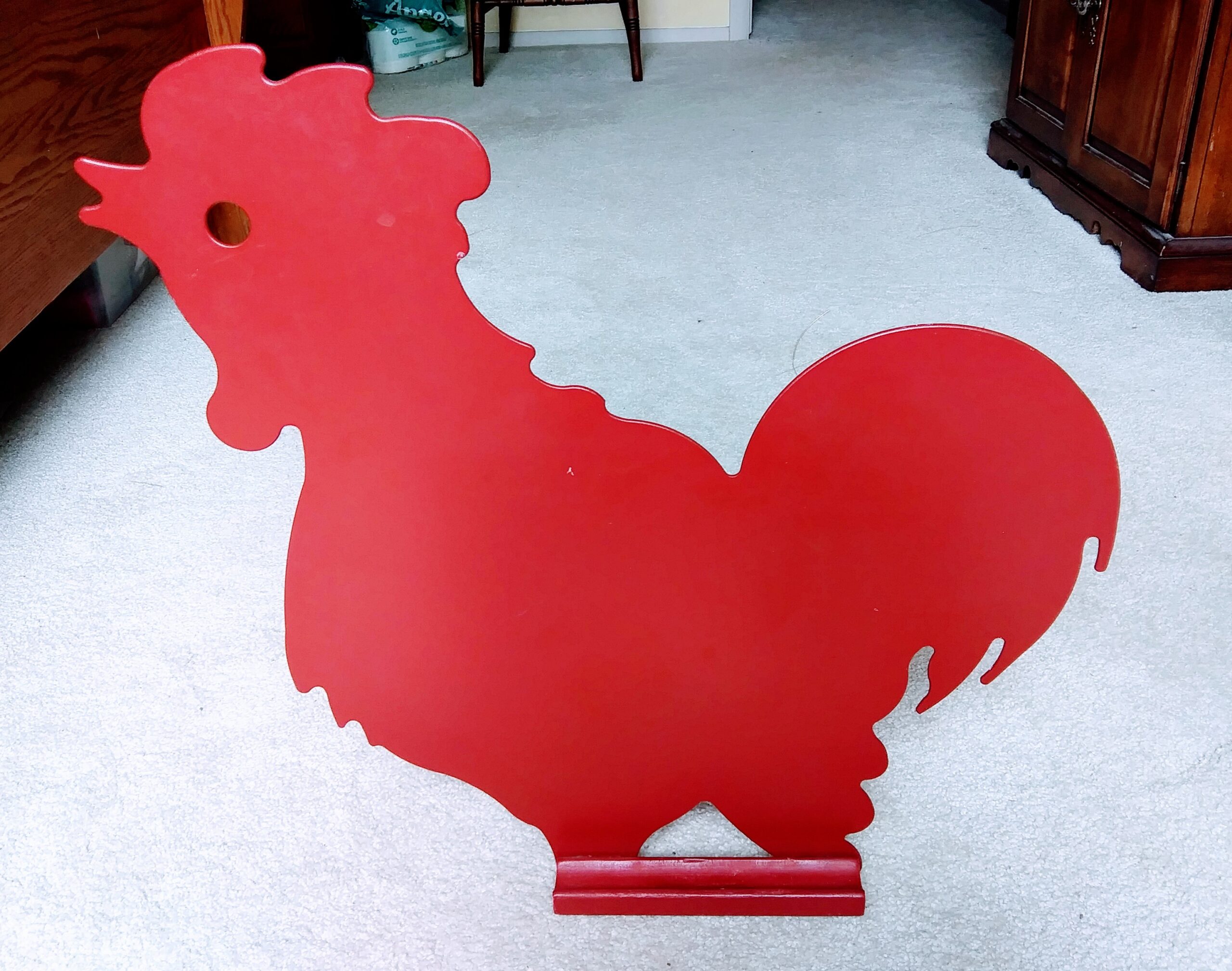 Red Repurposed chalk Board Rooster