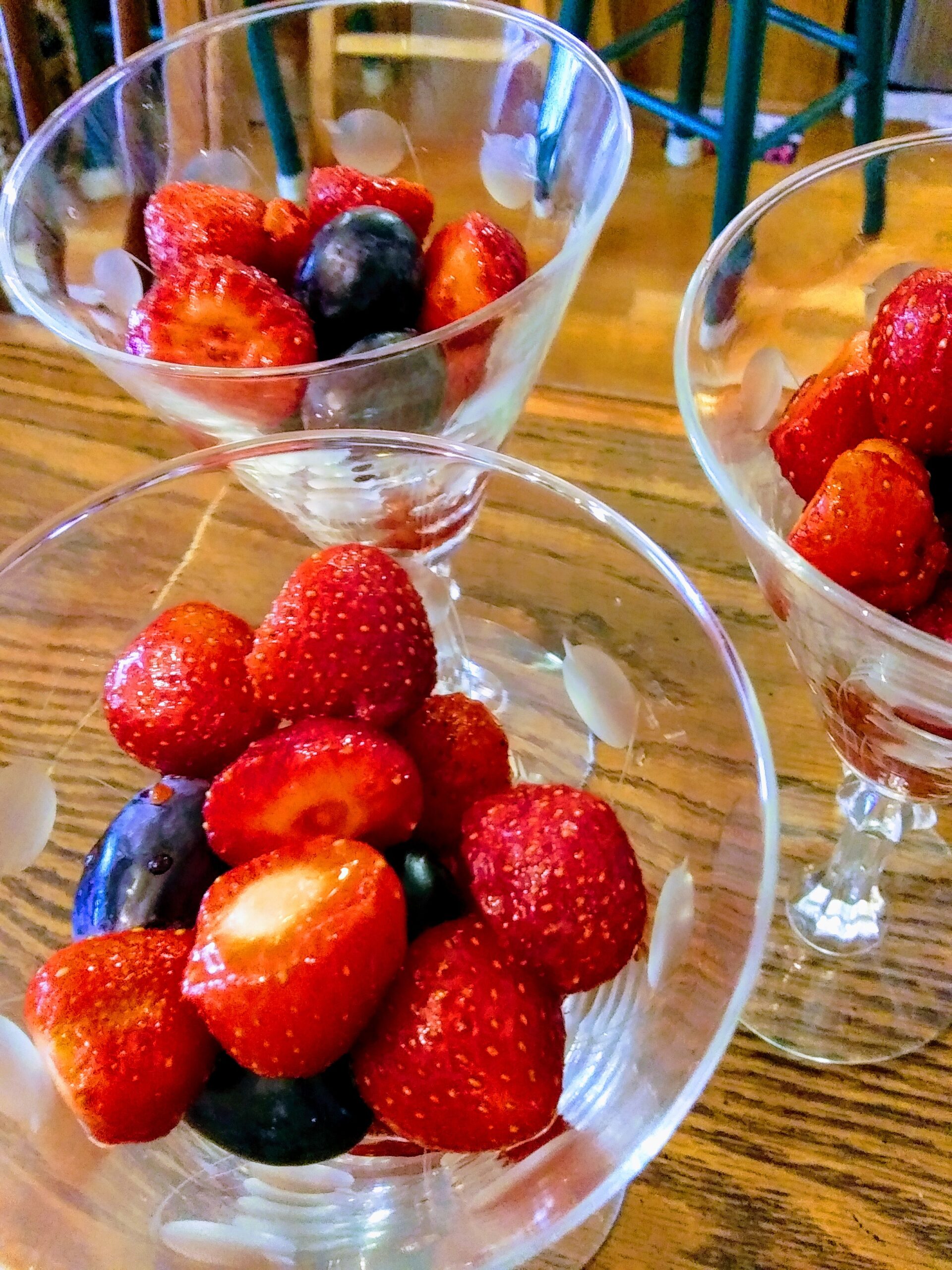 Strawberries and Seedless Black Grapes