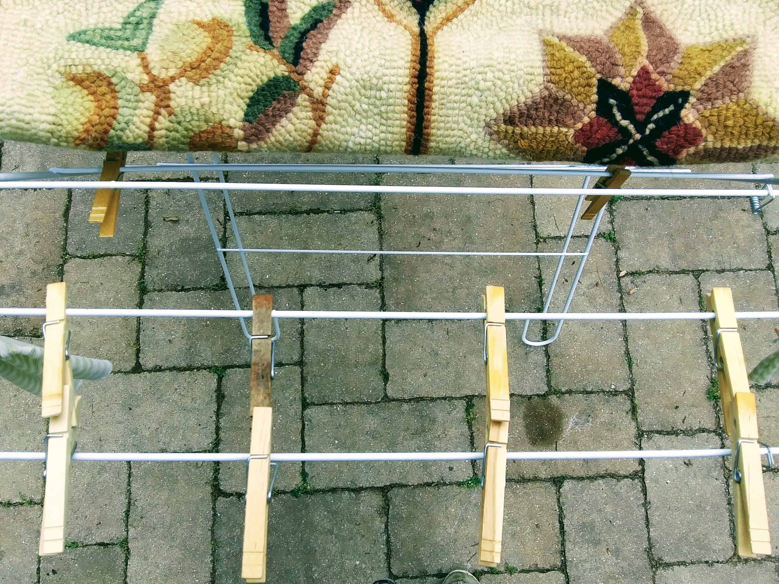 Using Clothespins on Drying Rack