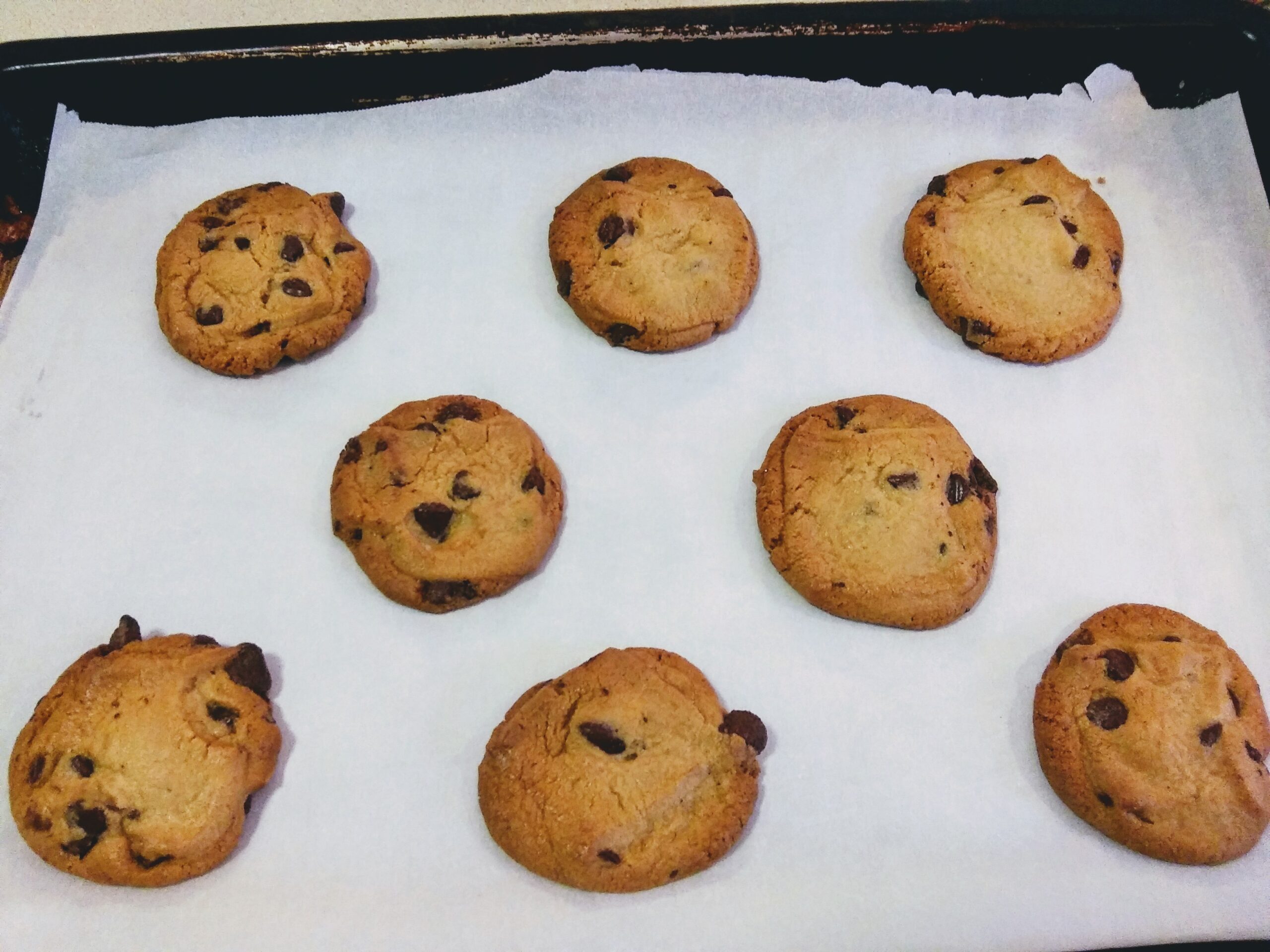 Chocolate Chip Cookies on Baking Tray