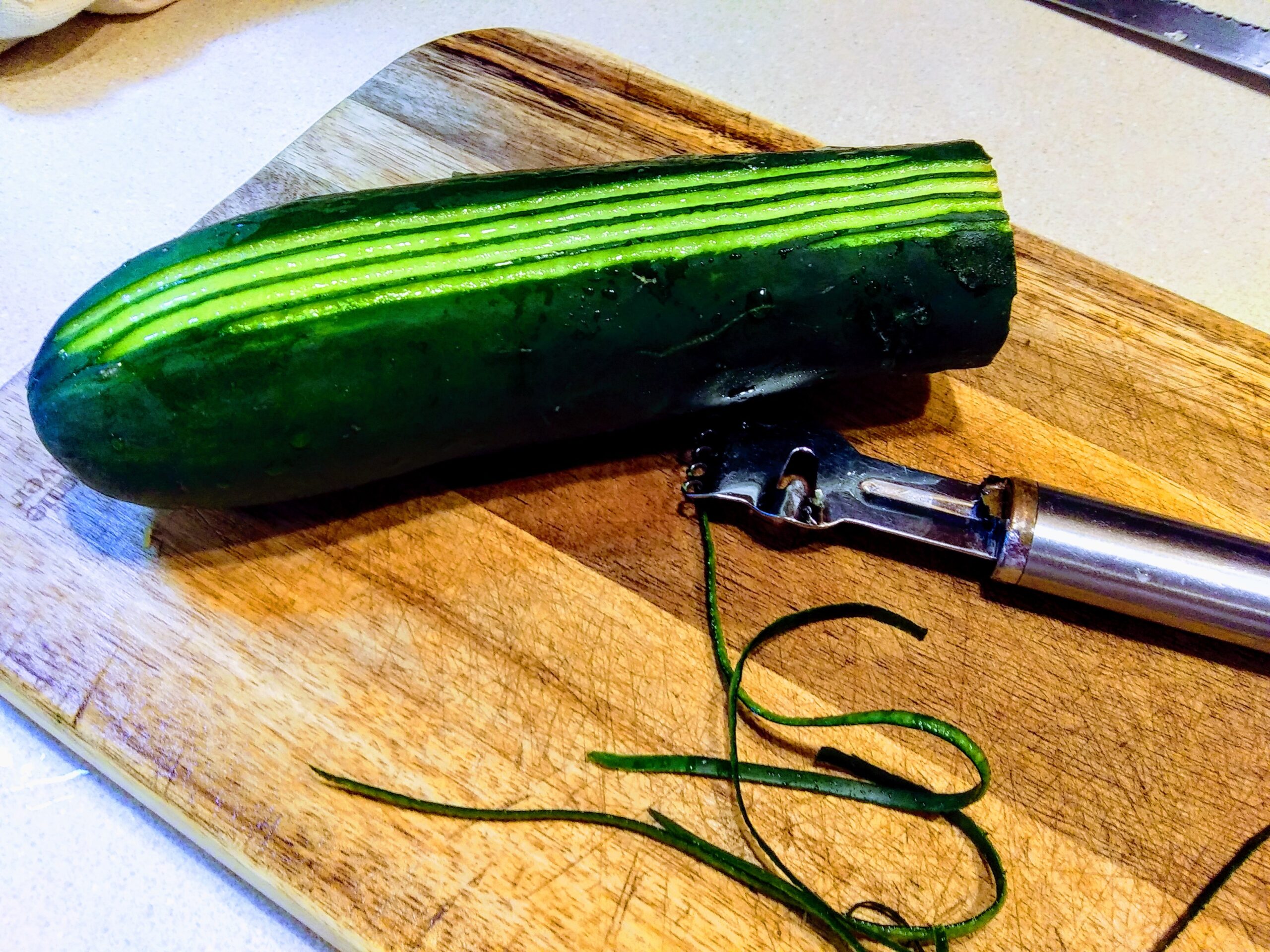 Cucumber Peeled with Zester