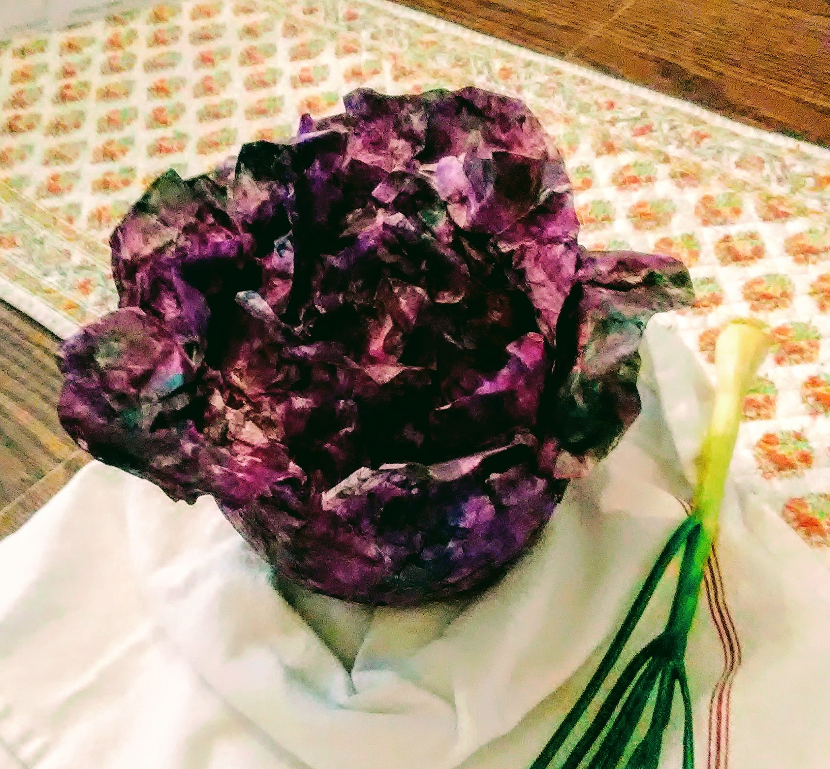 Faux Painted Purple Cabbage Head