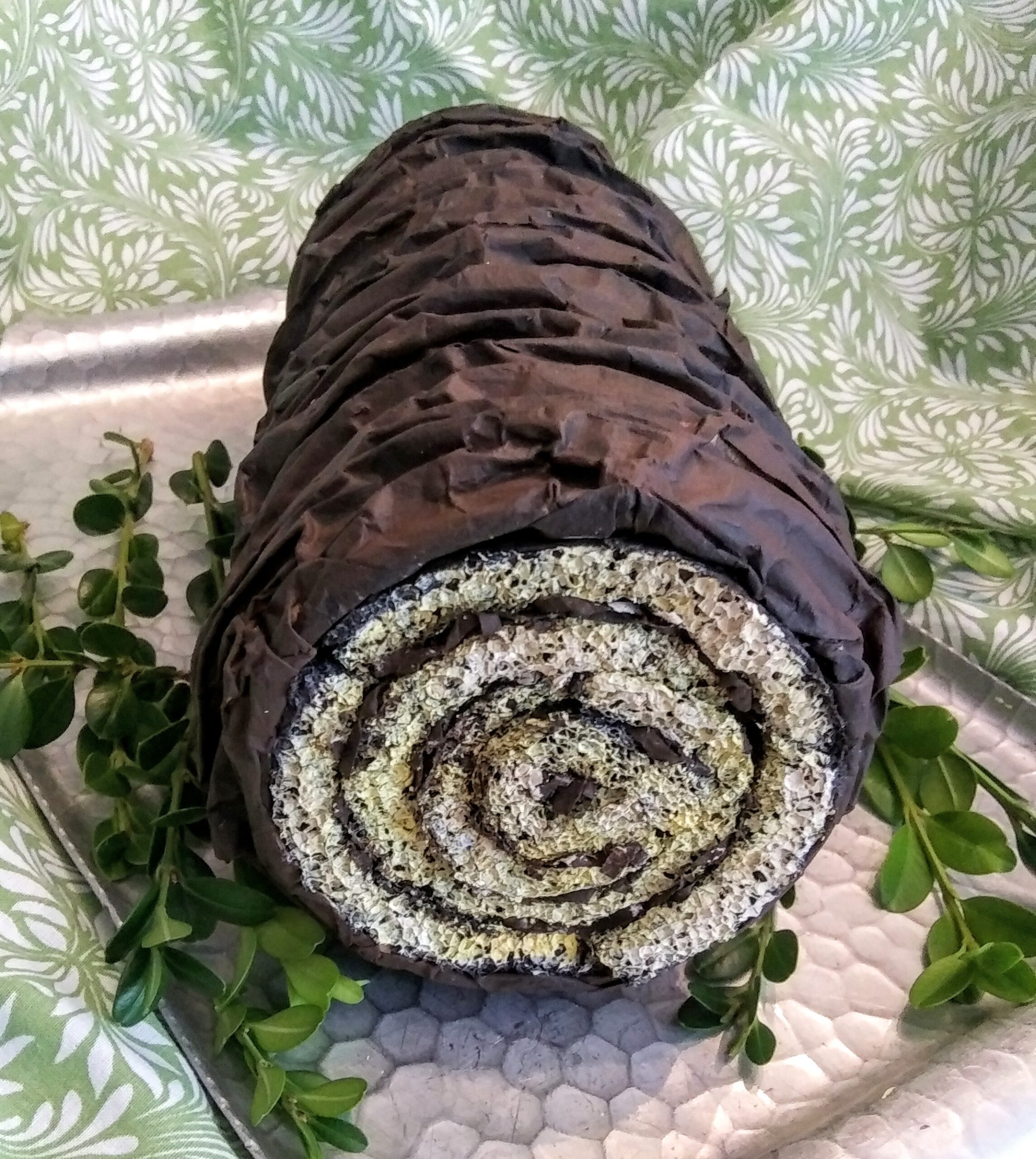 Faux Cake Roll on Platter