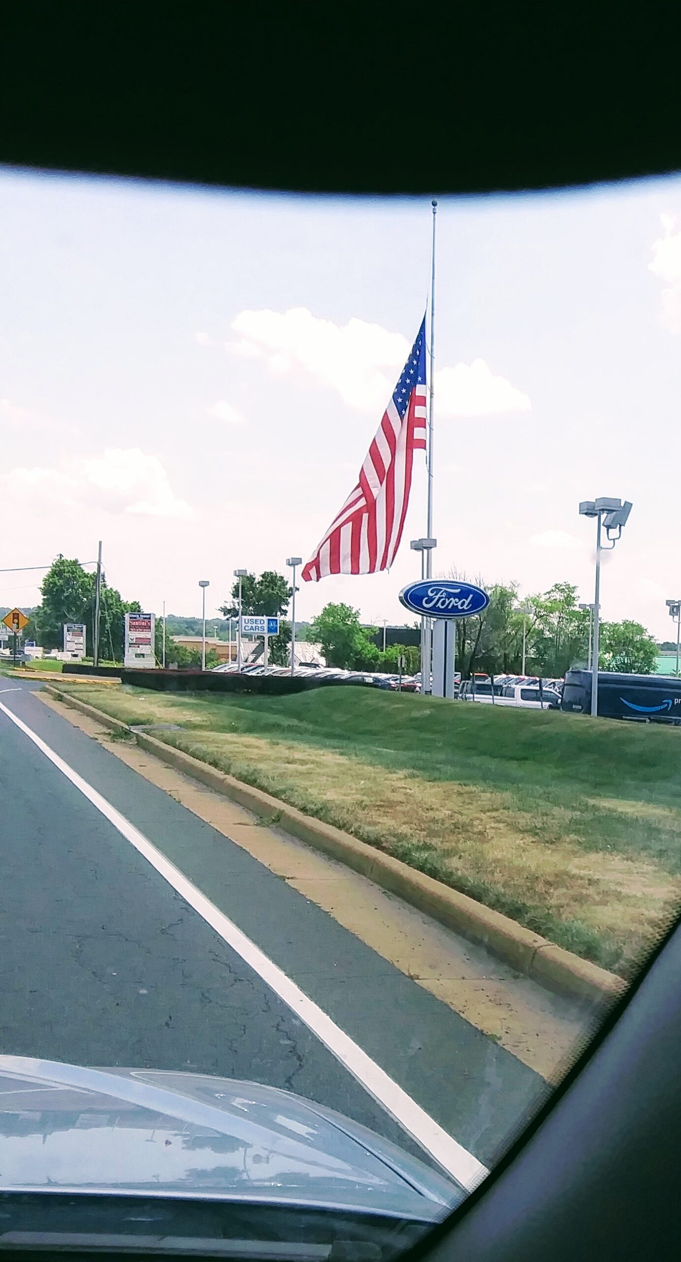 US Flag Flying at Half Mast