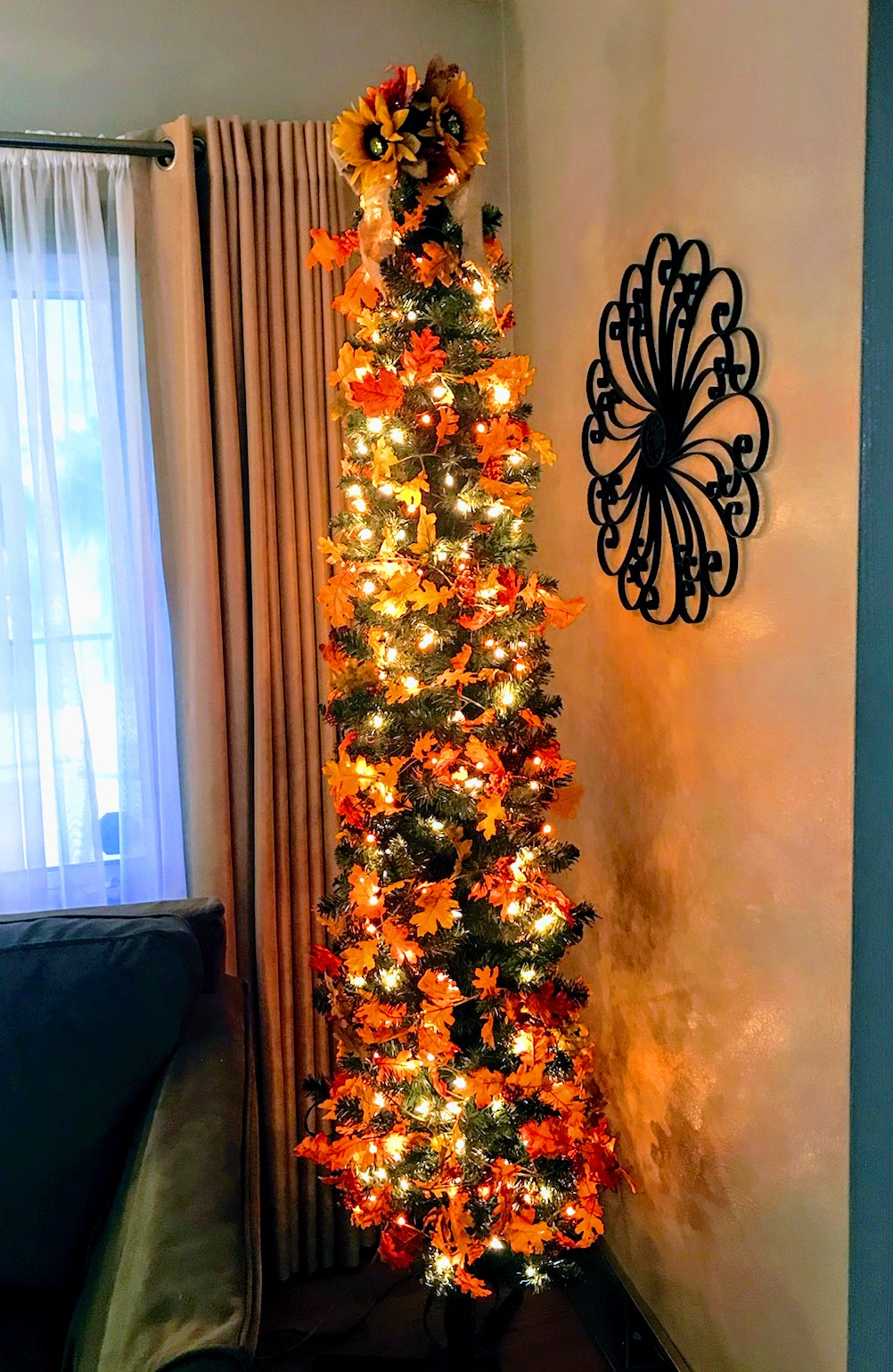 Decorative Fall Tree with Lights