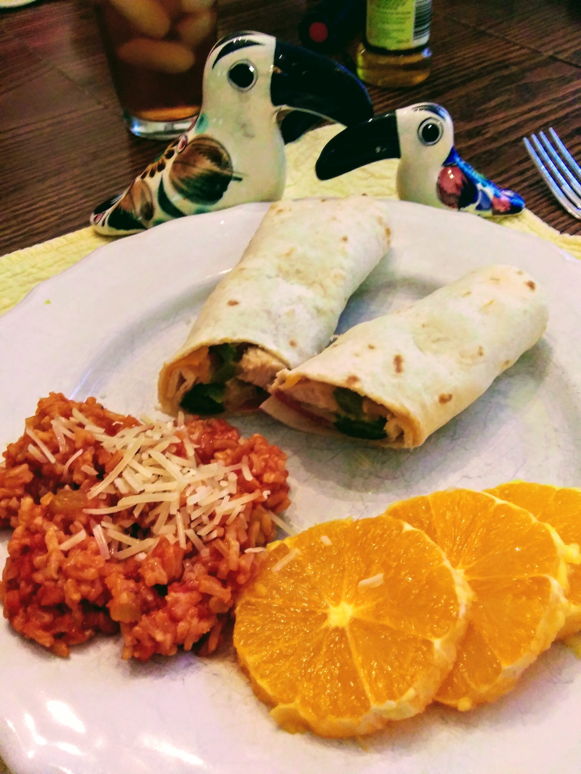 Easy grilled Chicken Wraps with Spanish Rice