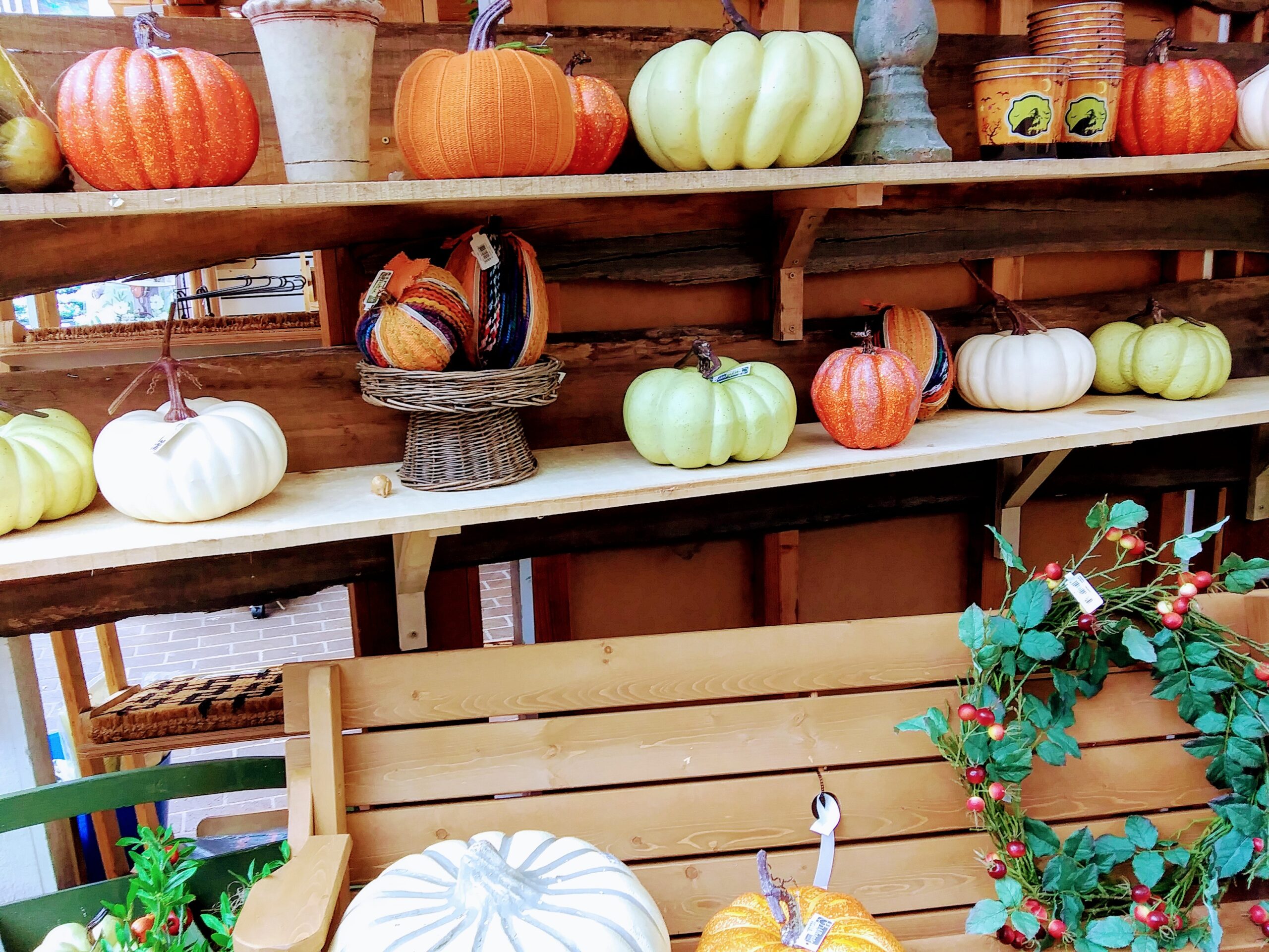 Faux Pumpkins on Display