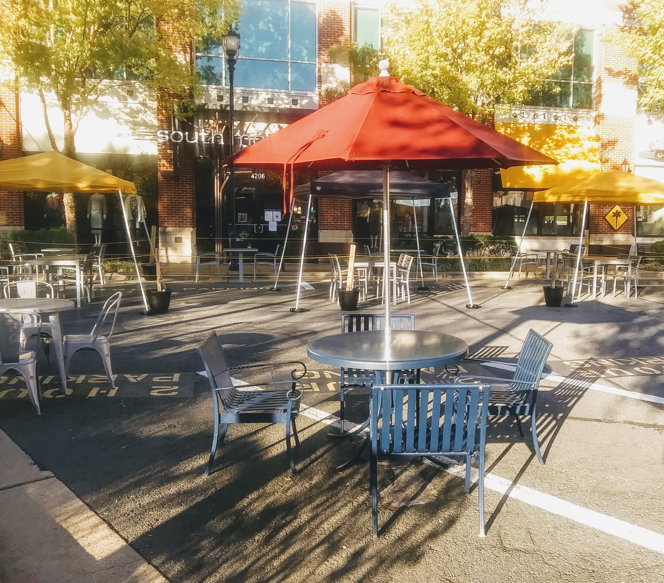 Outdoor Dinning Area in Shadows