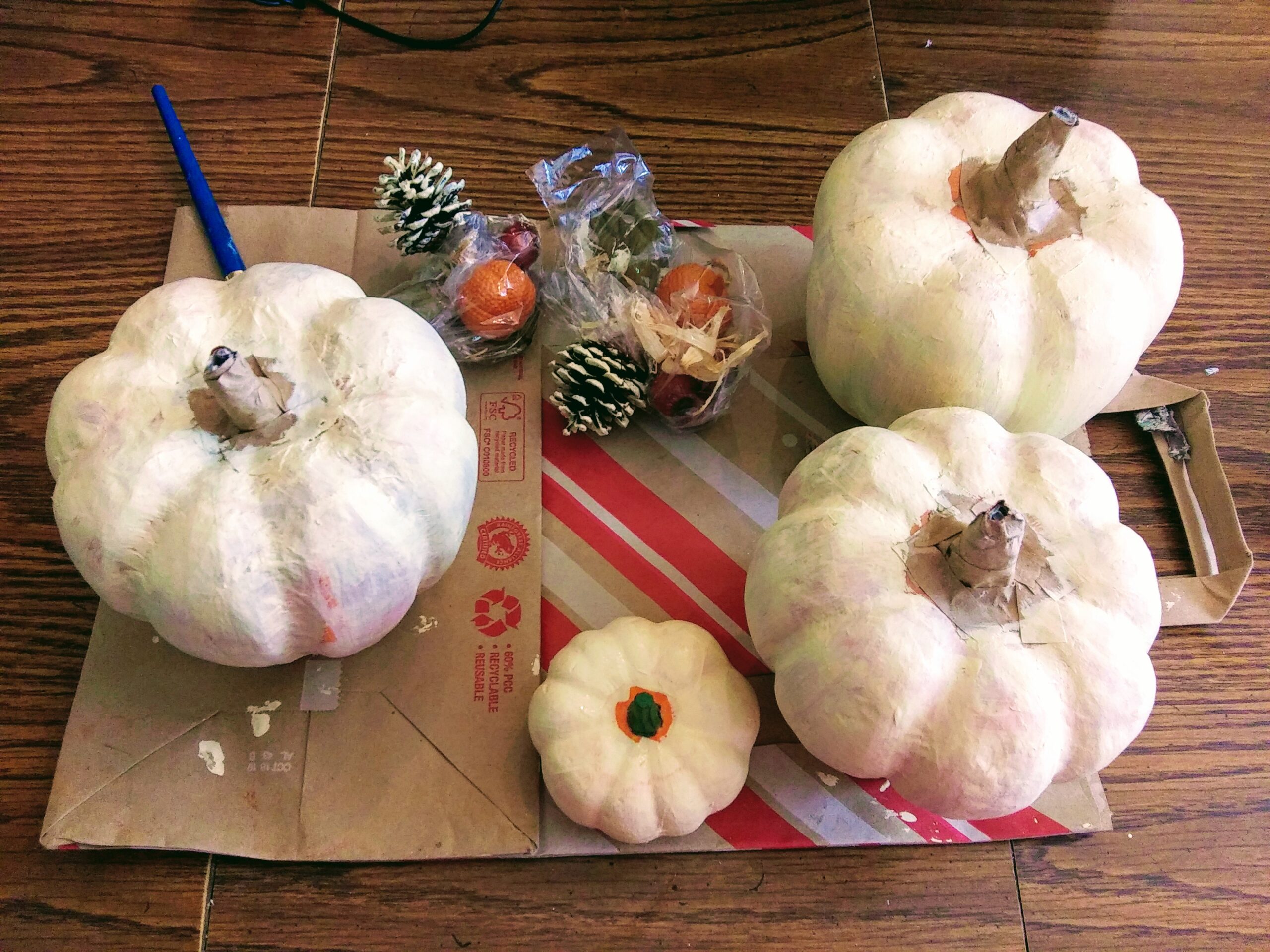 Paint Drying on Pumpkins