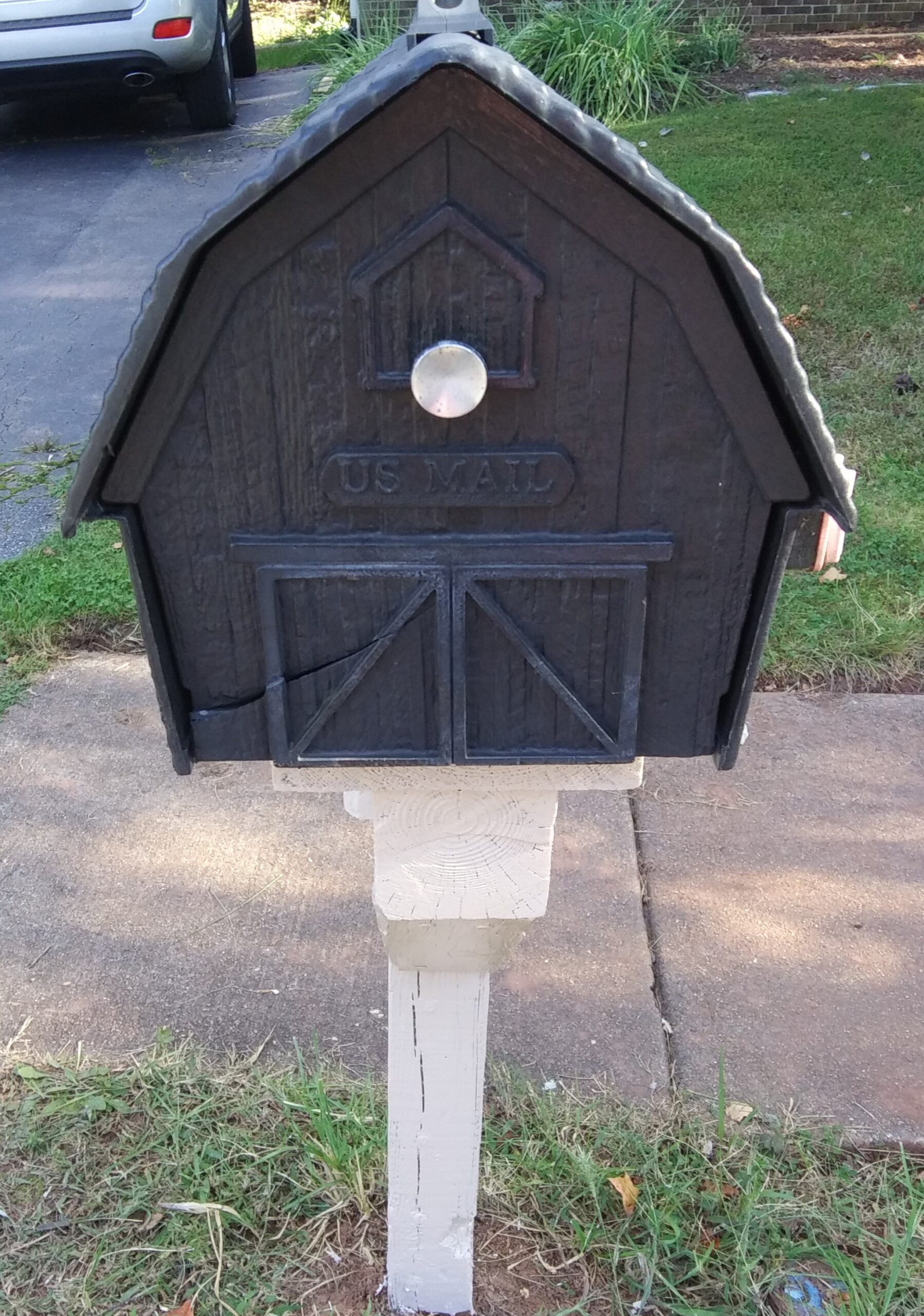 Newly Painted Mailbox Post