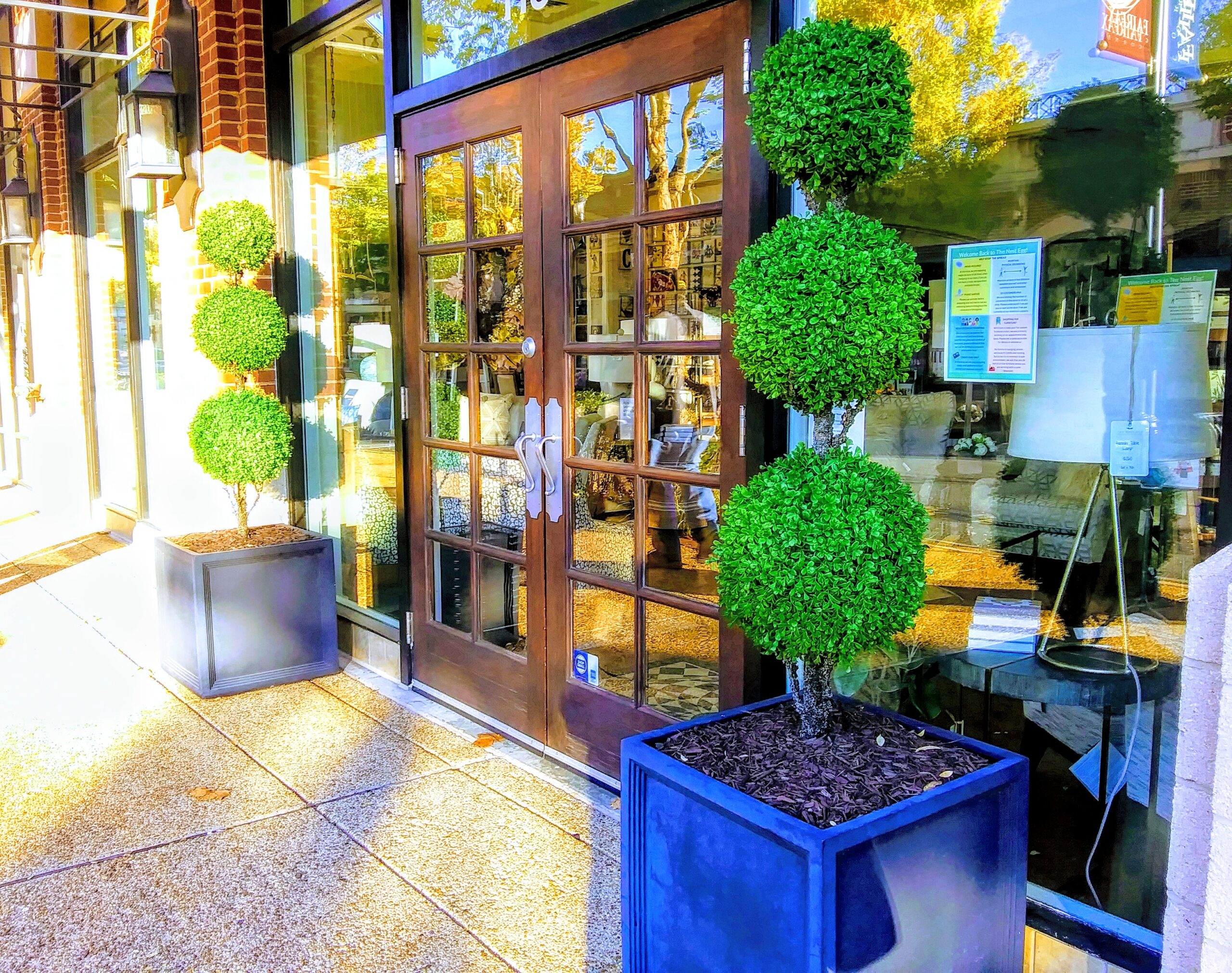 Shope with Faux Potted Plants