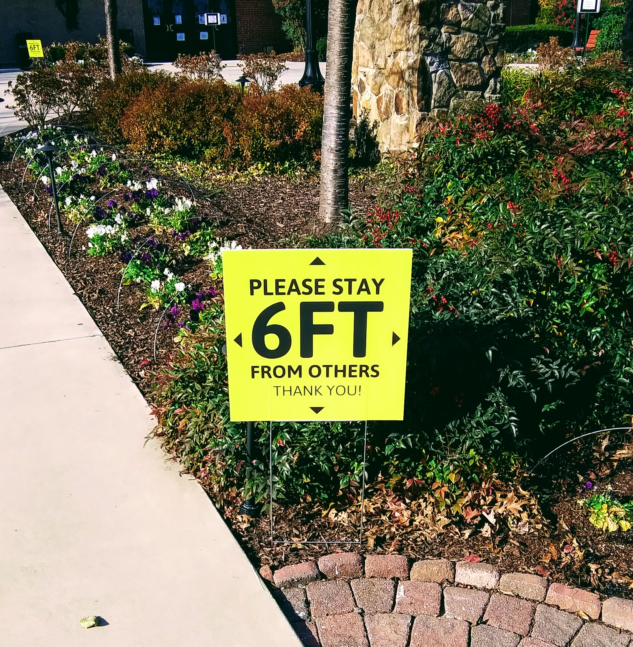 COVID 6-Feet Distance Sign at Church