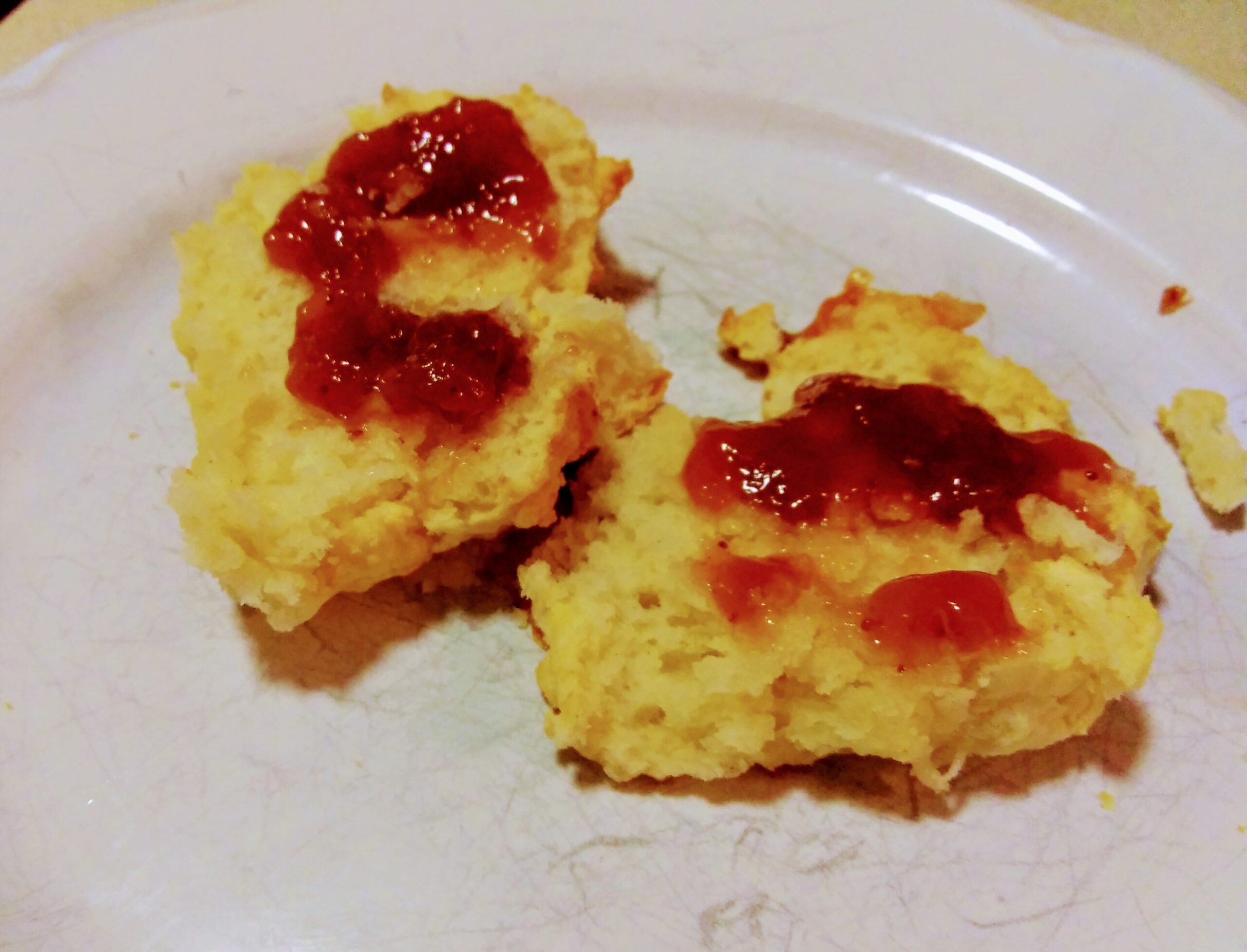 Cheddar Cheese Biscuits with Strawberry Jelly