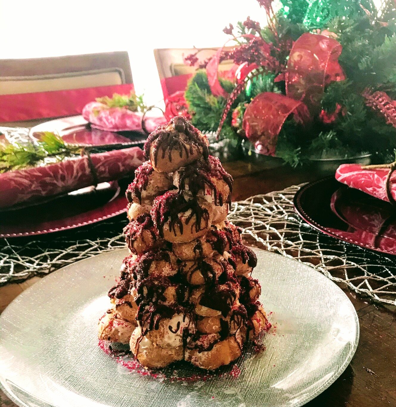 Cream Puff Holiday Tree Dessert