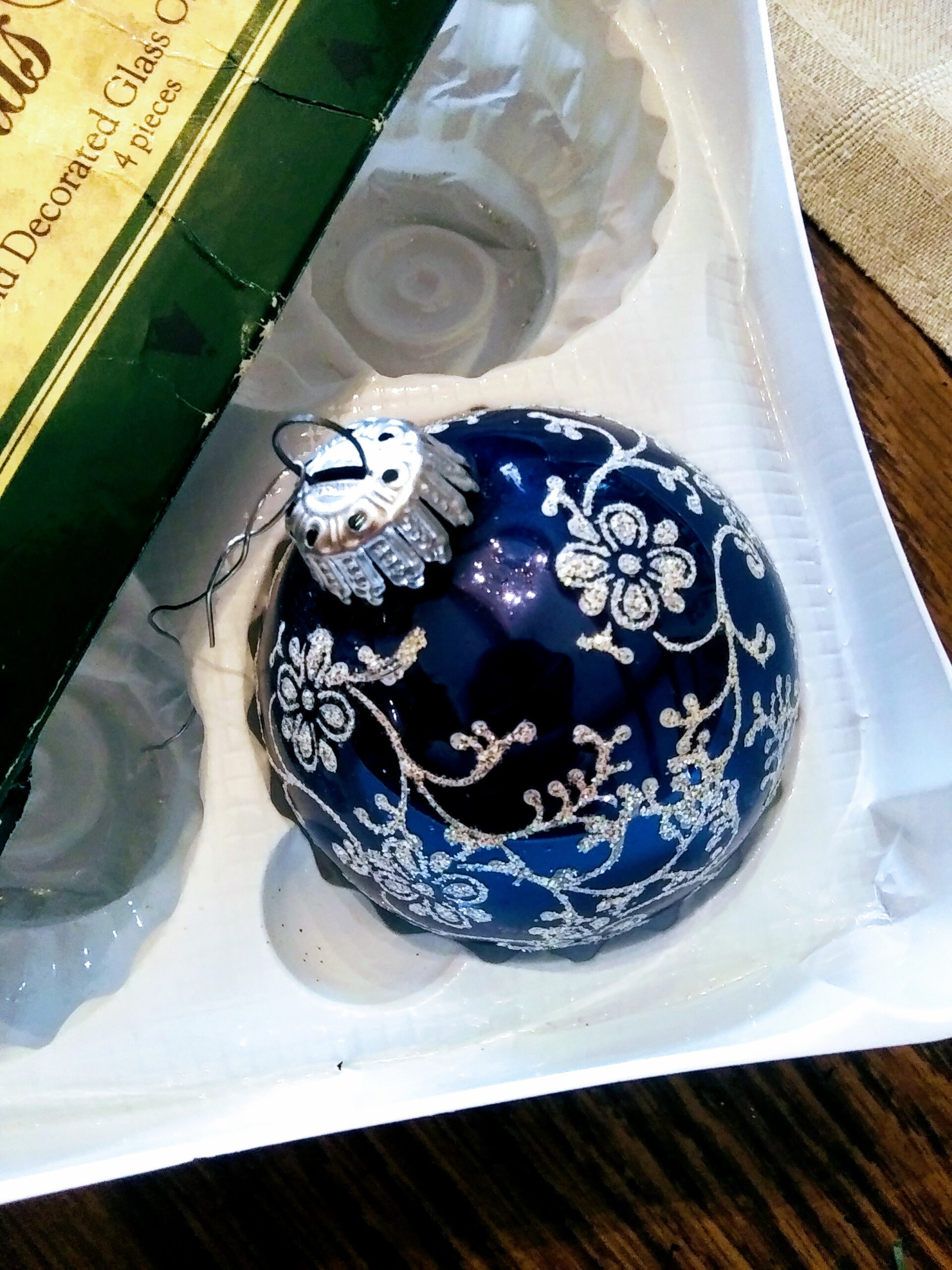 Dark Blue Christmas Tree Bulb Purchased in Canada