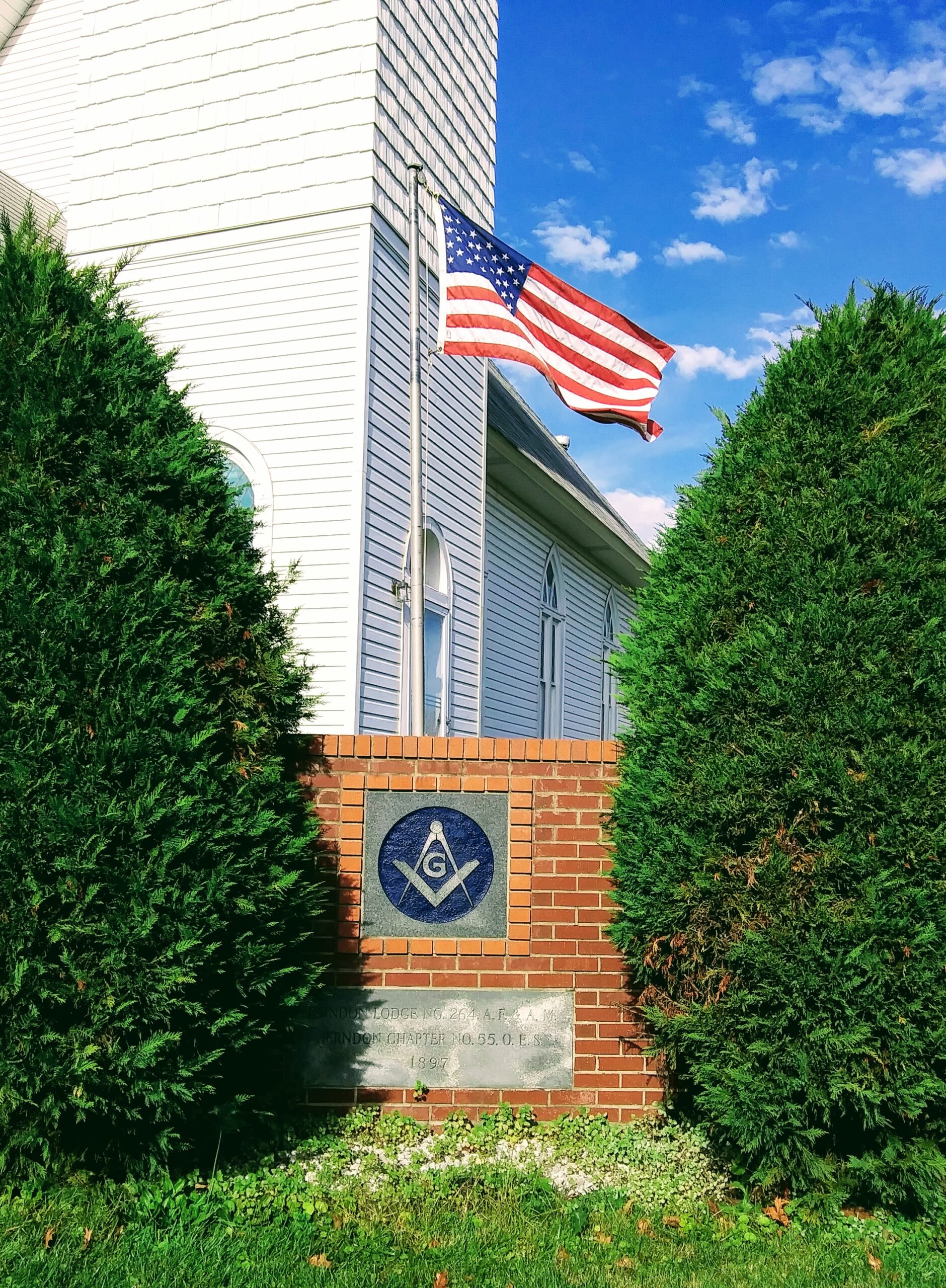 Flag in Front of Freemasons Building