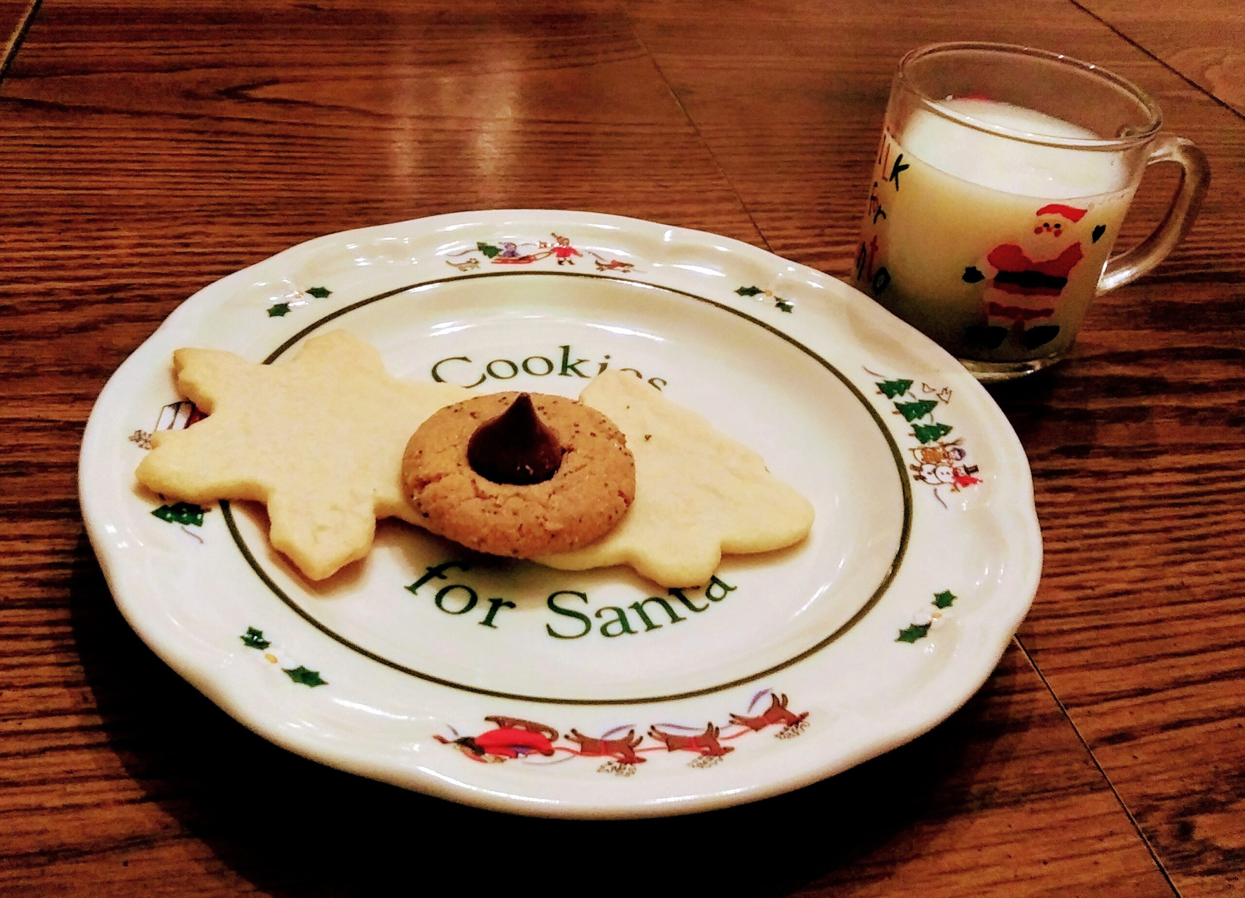 Cookies and Milk for Santa on Pfaltzgraff Plate