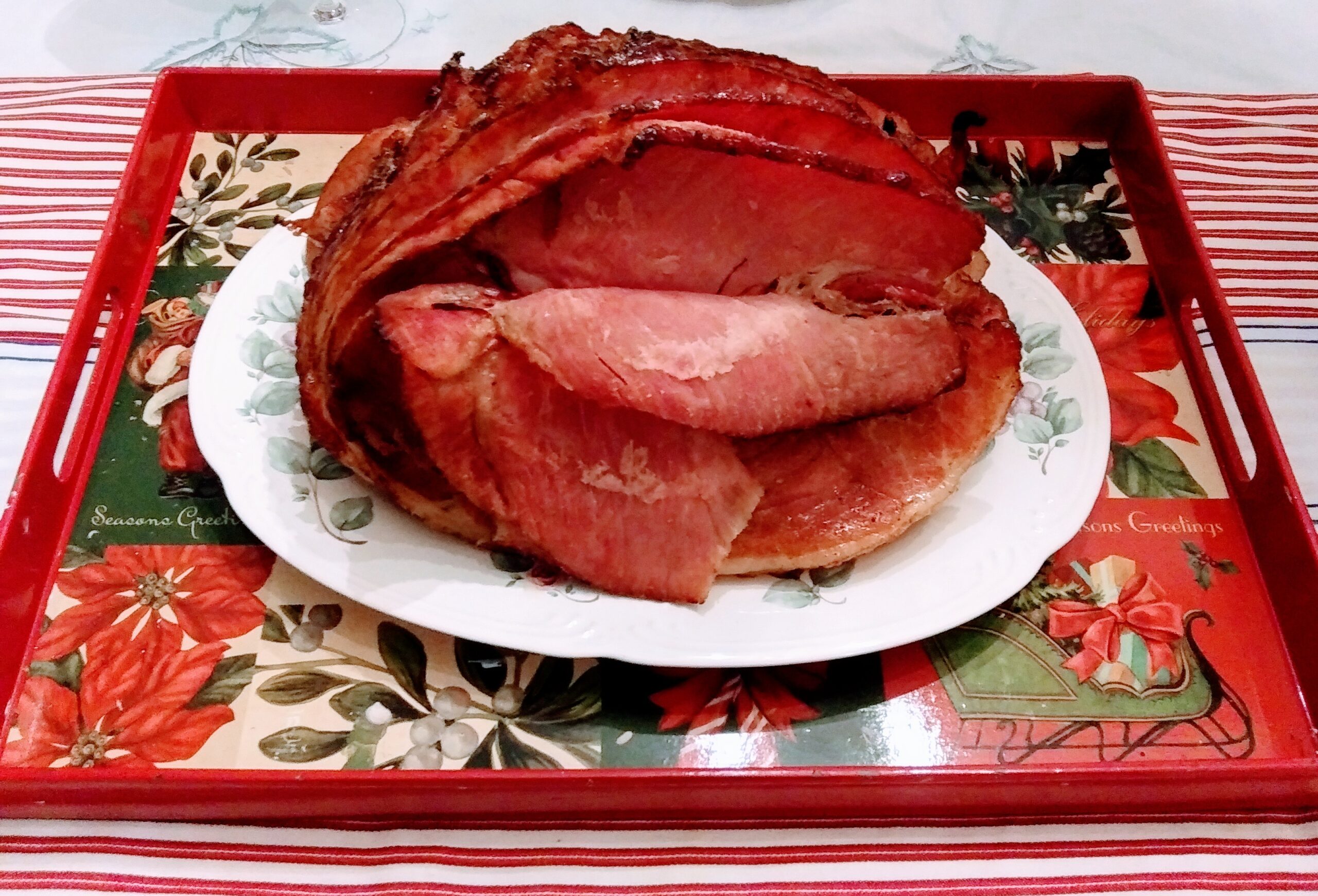 Spiral Ham on Holiday Tray