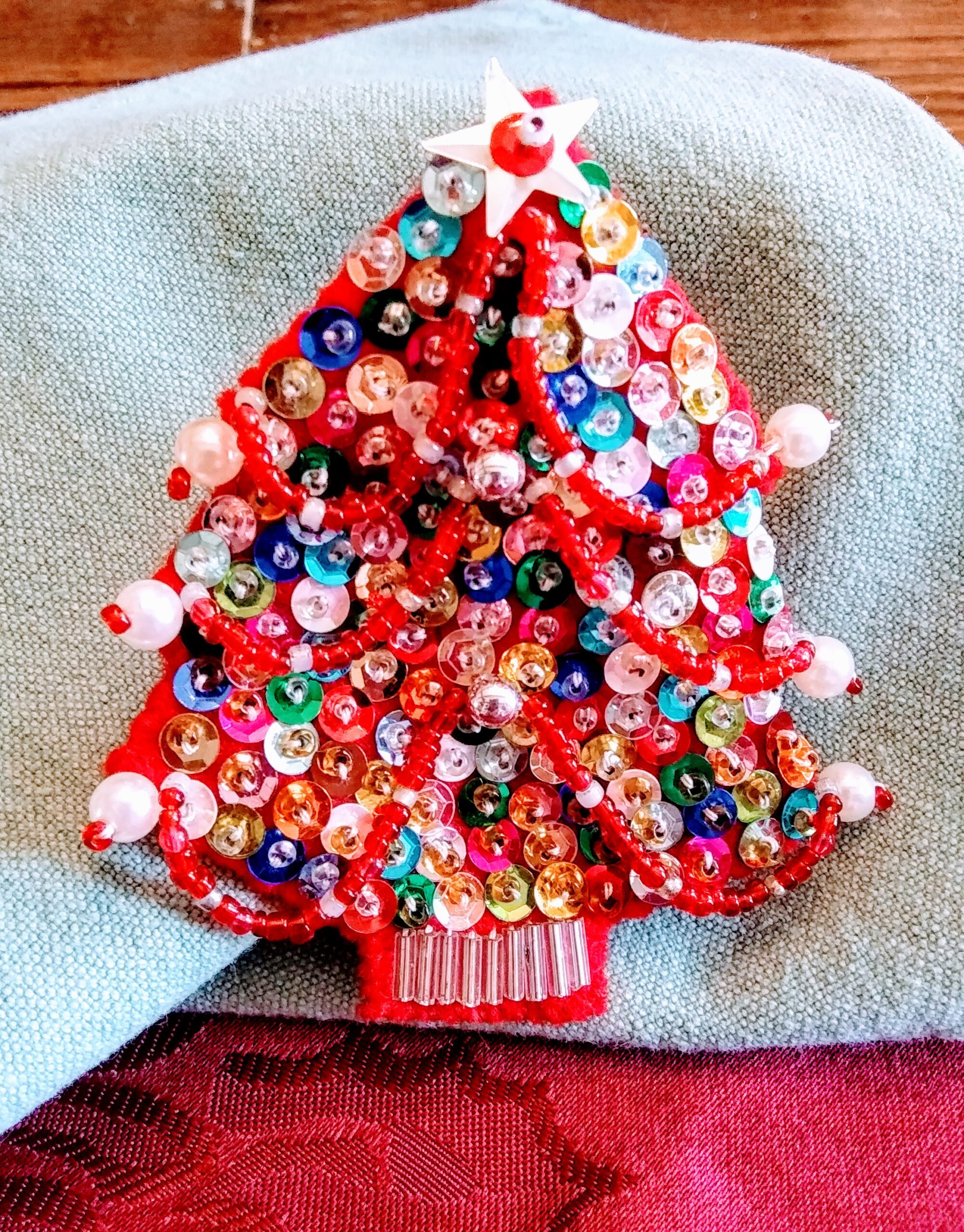 Hand Made Christmas Tree Pin