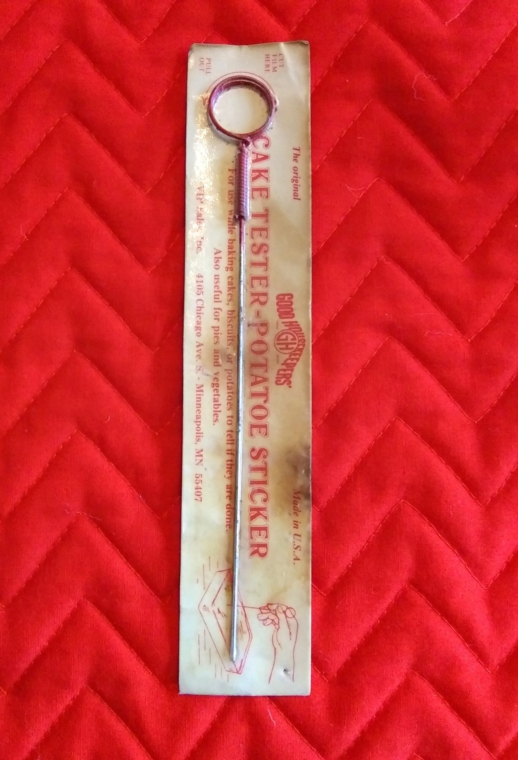 Vintage Good Housekeepers' Cake Tester-Potatoe Sticker