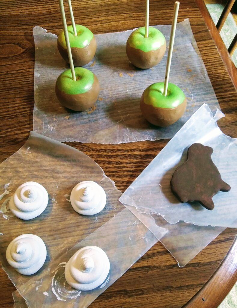 Faux Sheep Cookies, Caramel Apples, and Meringues