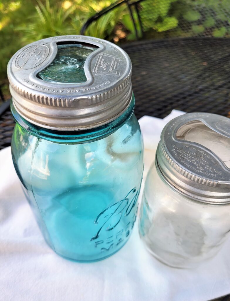 Vintage Canning Jars and Lids