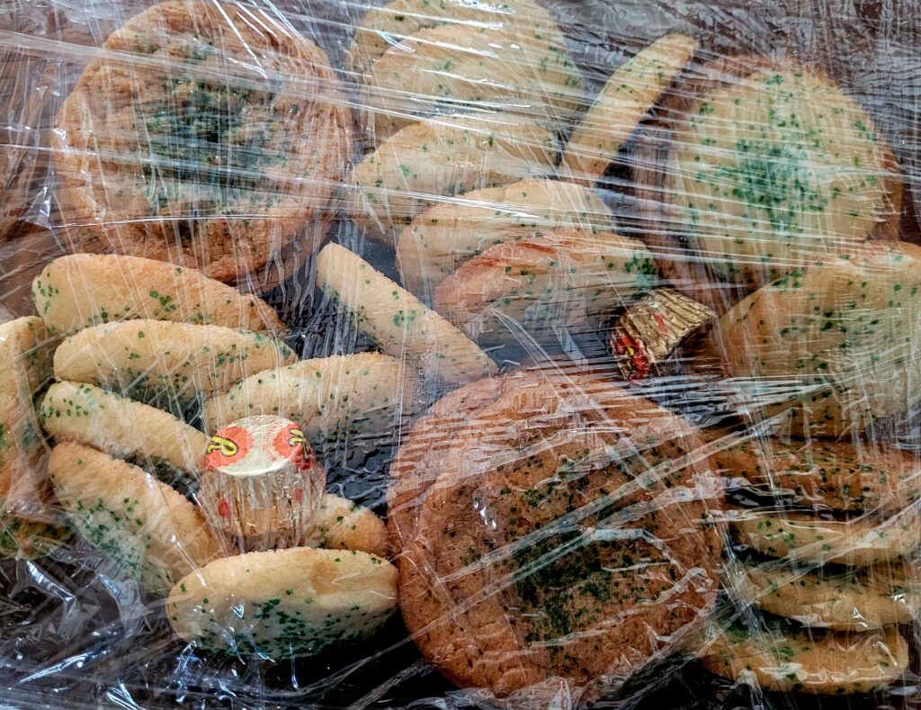 Homemade Sugar Cookies with Green Sugar Topping